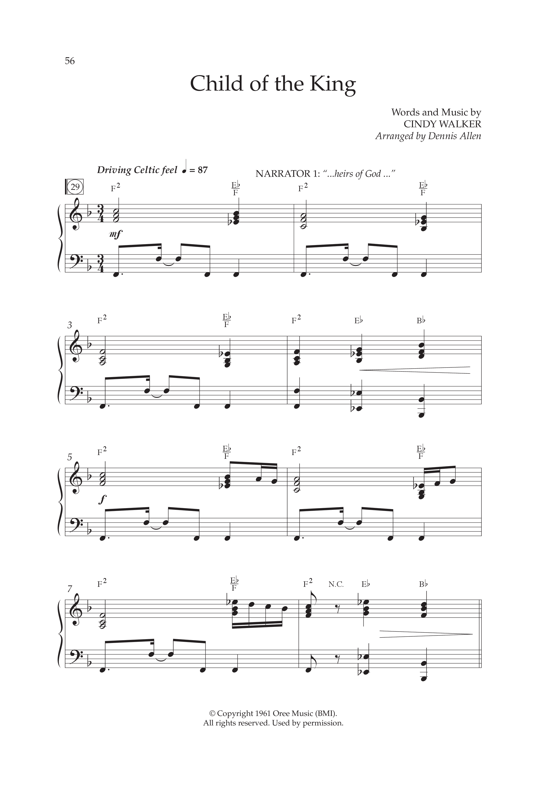 Child Of The King (Choral Anthem SATB) Anthem (SATB/Piano) (Lifeway Choral / Arr. Dennis Allen)