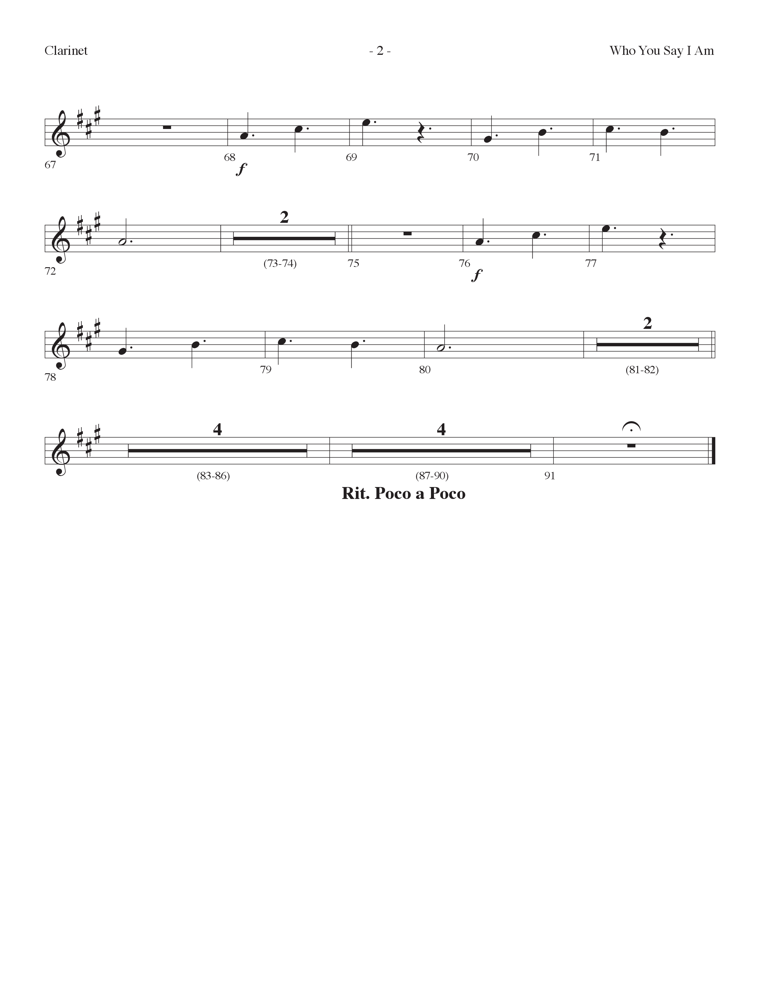 Who You Say I Am (Choral Anthem SATB) Clarinet (Lifeway Choral / Arr. Dennis Allen)