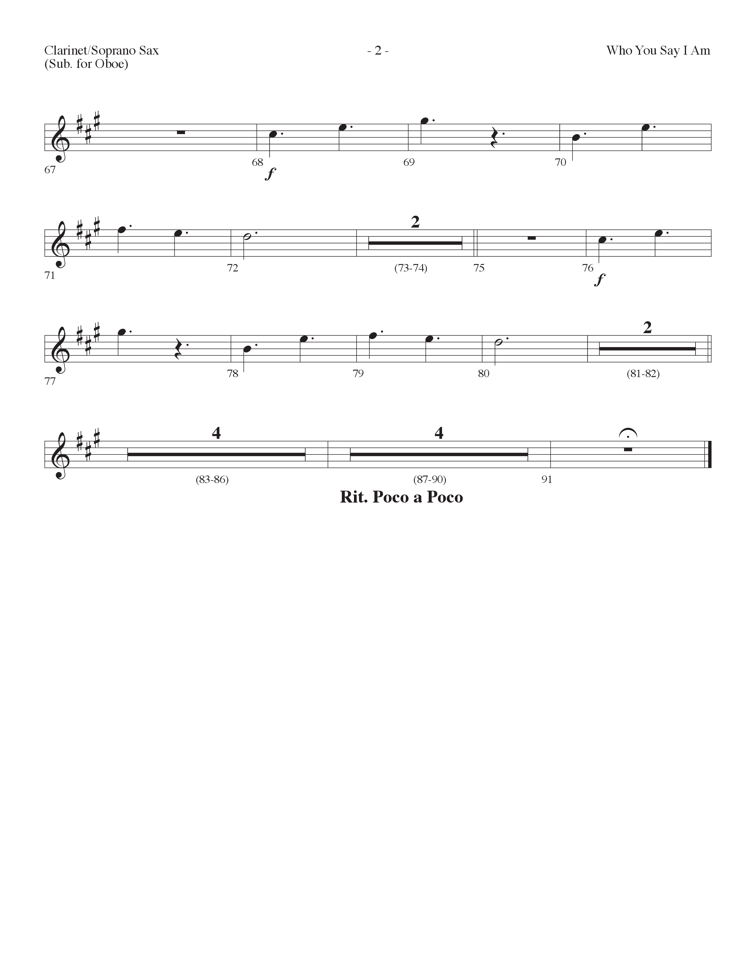 Who You Say I Am (Choral Anthem SATB) Clarinet/Soprano Sax (Lifeway Choral / Arr. Dennis Allen)