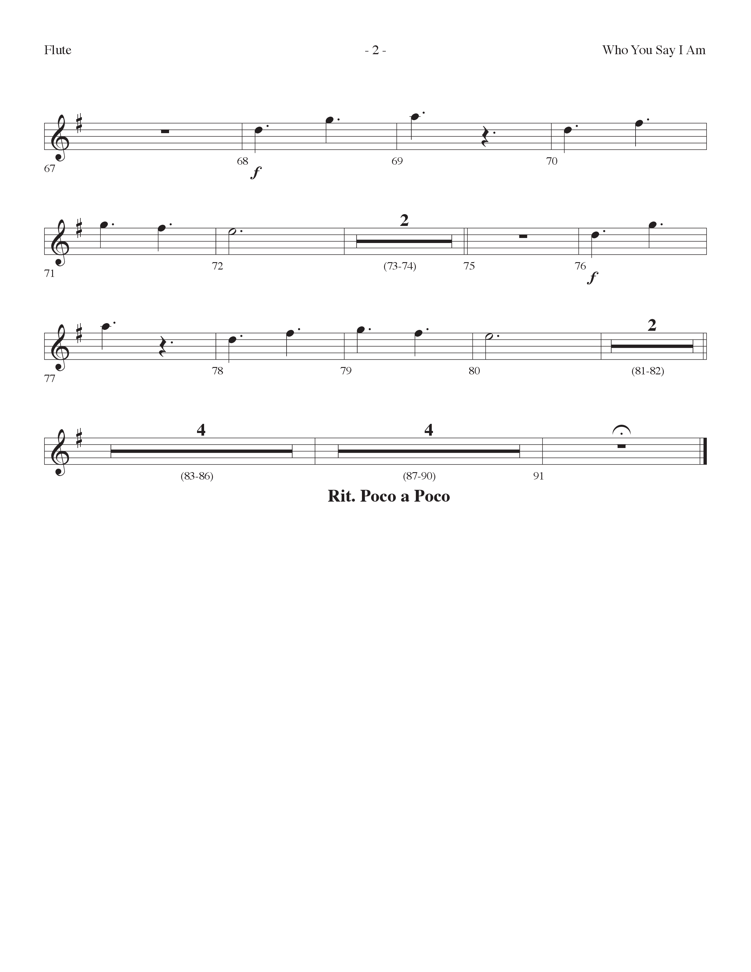 Who You Say I Am (Choral Anthem SATB) Flute (Lifeway Choral / Arr. Dennis Allen)
