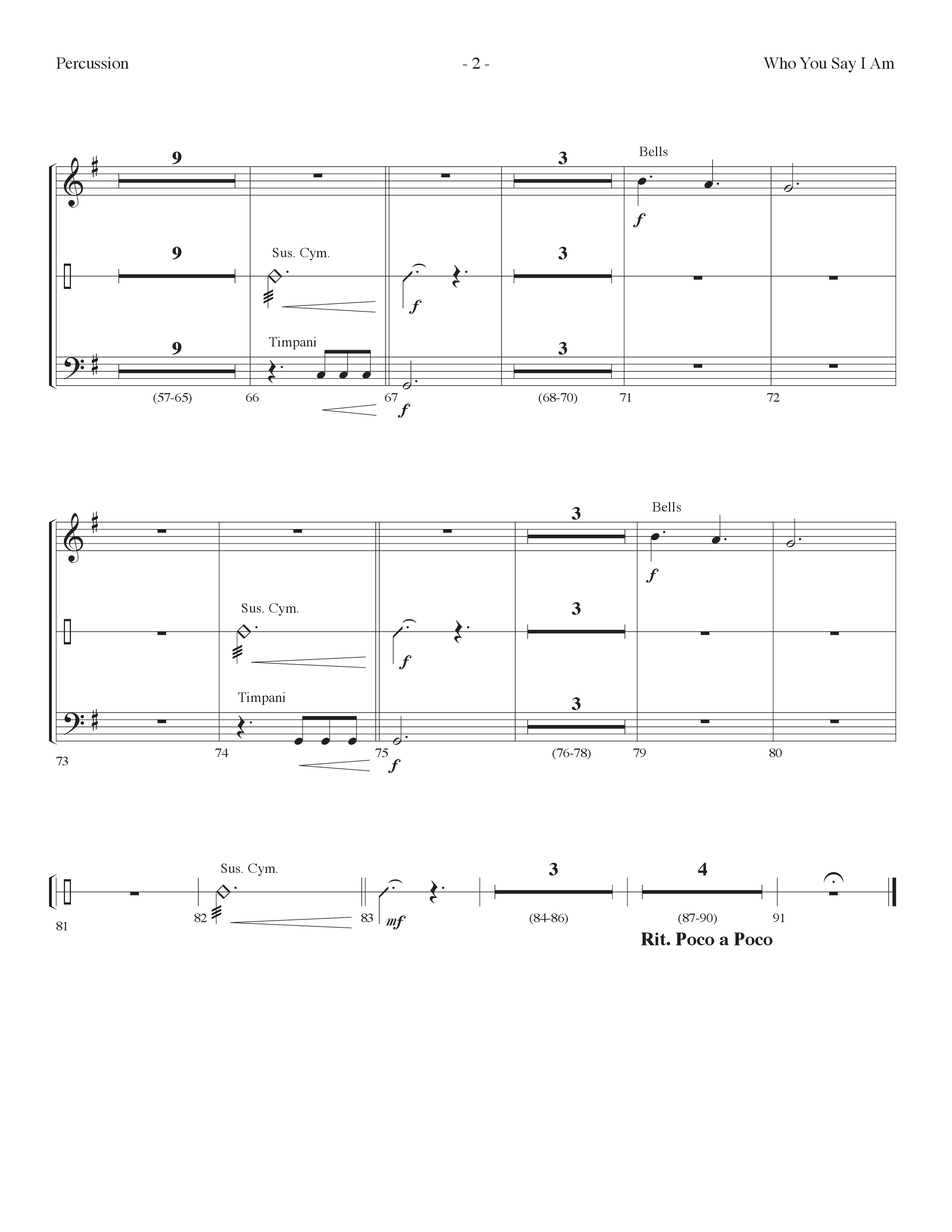 Who You Say I Am (Choral Anthem SATB) Percussion (Lifeway Choral / Arr. Dennis Allen)