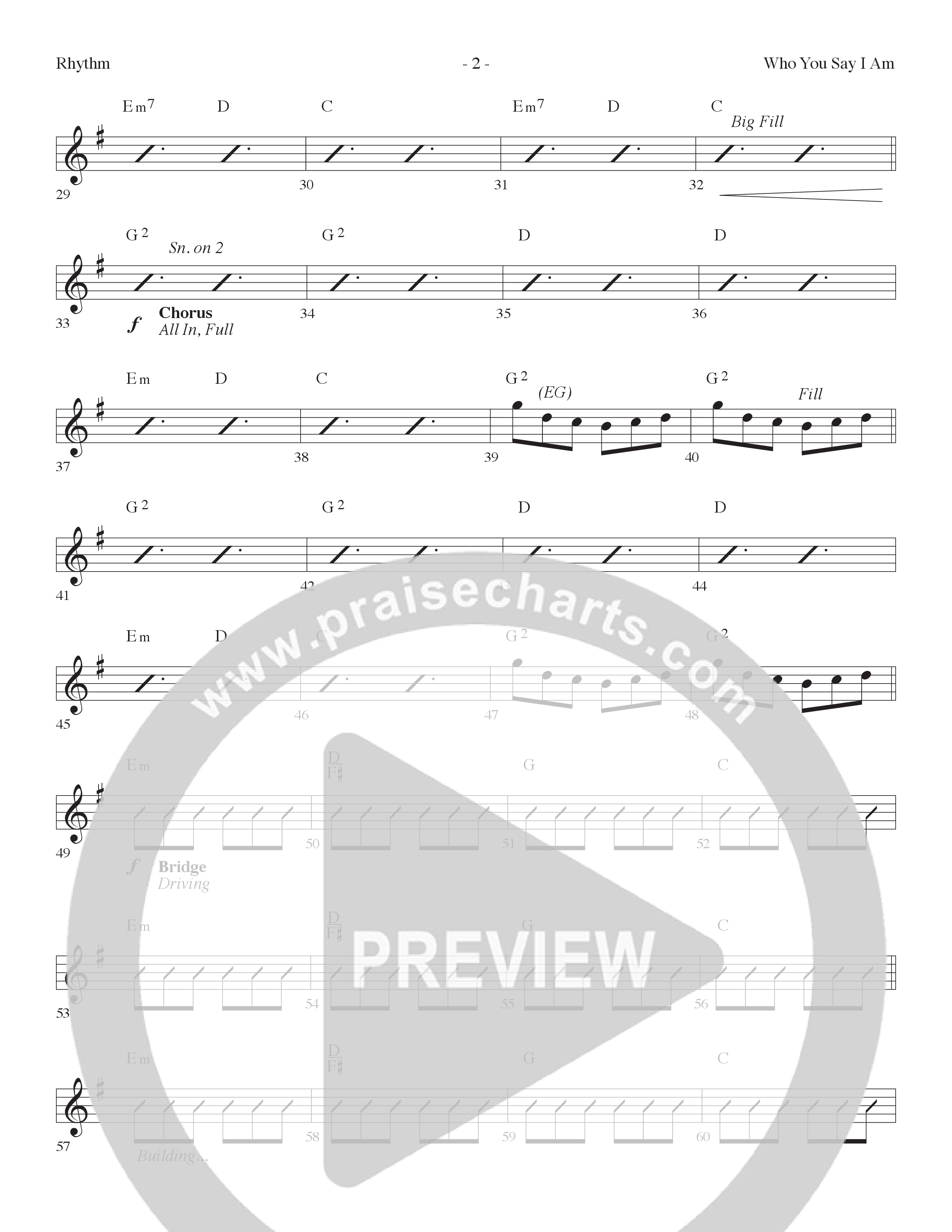Who You Say I Am (Choral Anthem SATB) Lead Melody & Rhythm (Lifeway Choral / Arr. Dennis Allen)