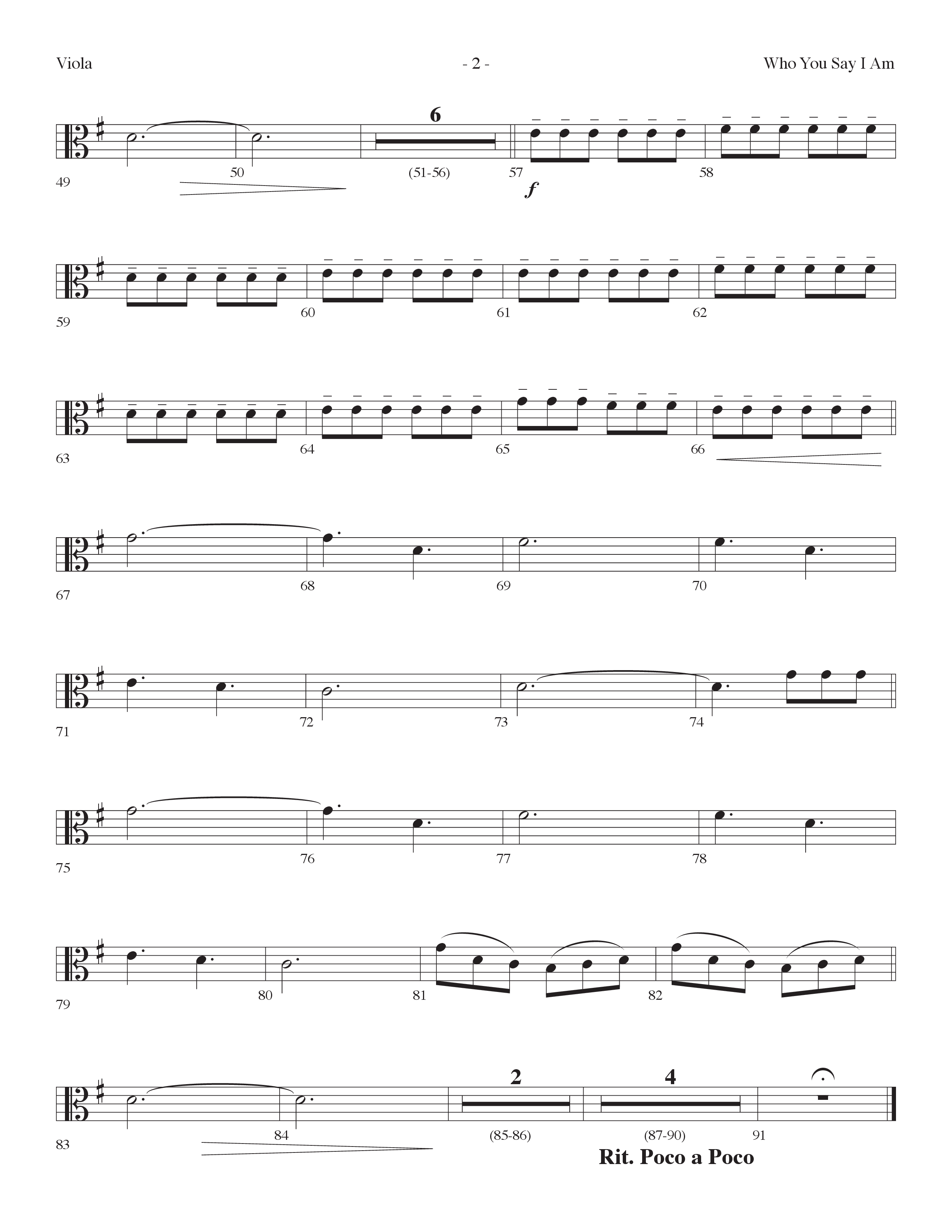 Who You Say I Am (Choral Anthem SATB) Viola (Lifeway Choral / Arr. Dennis Allen)