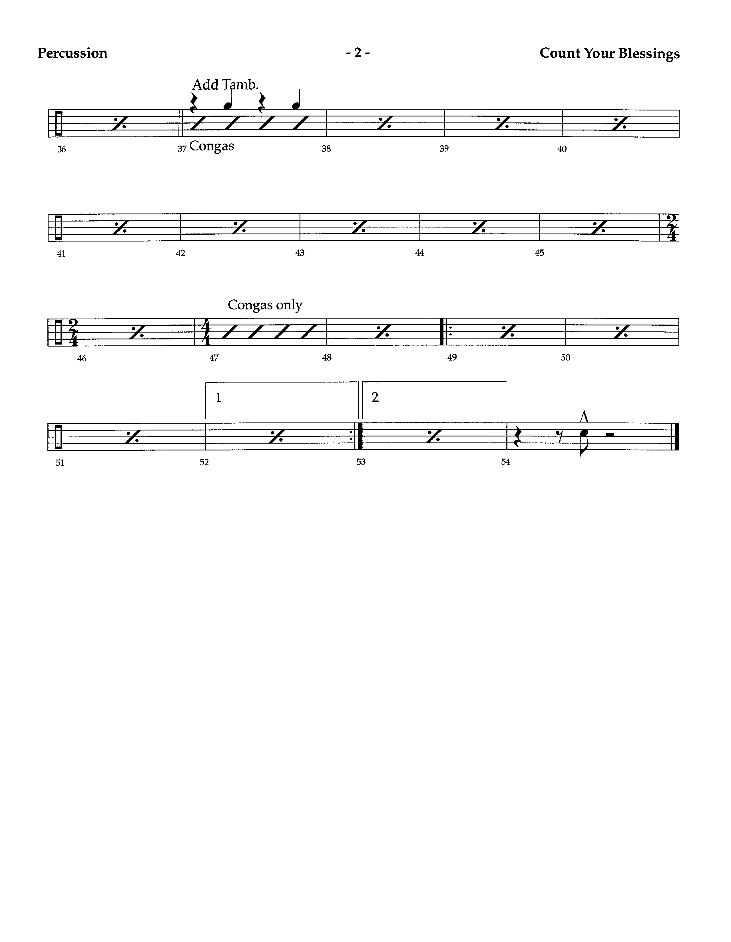 Count Your Blessings (Instrumental) Percussion (Lifeway Worship / Arr. Richard Kingsmore)