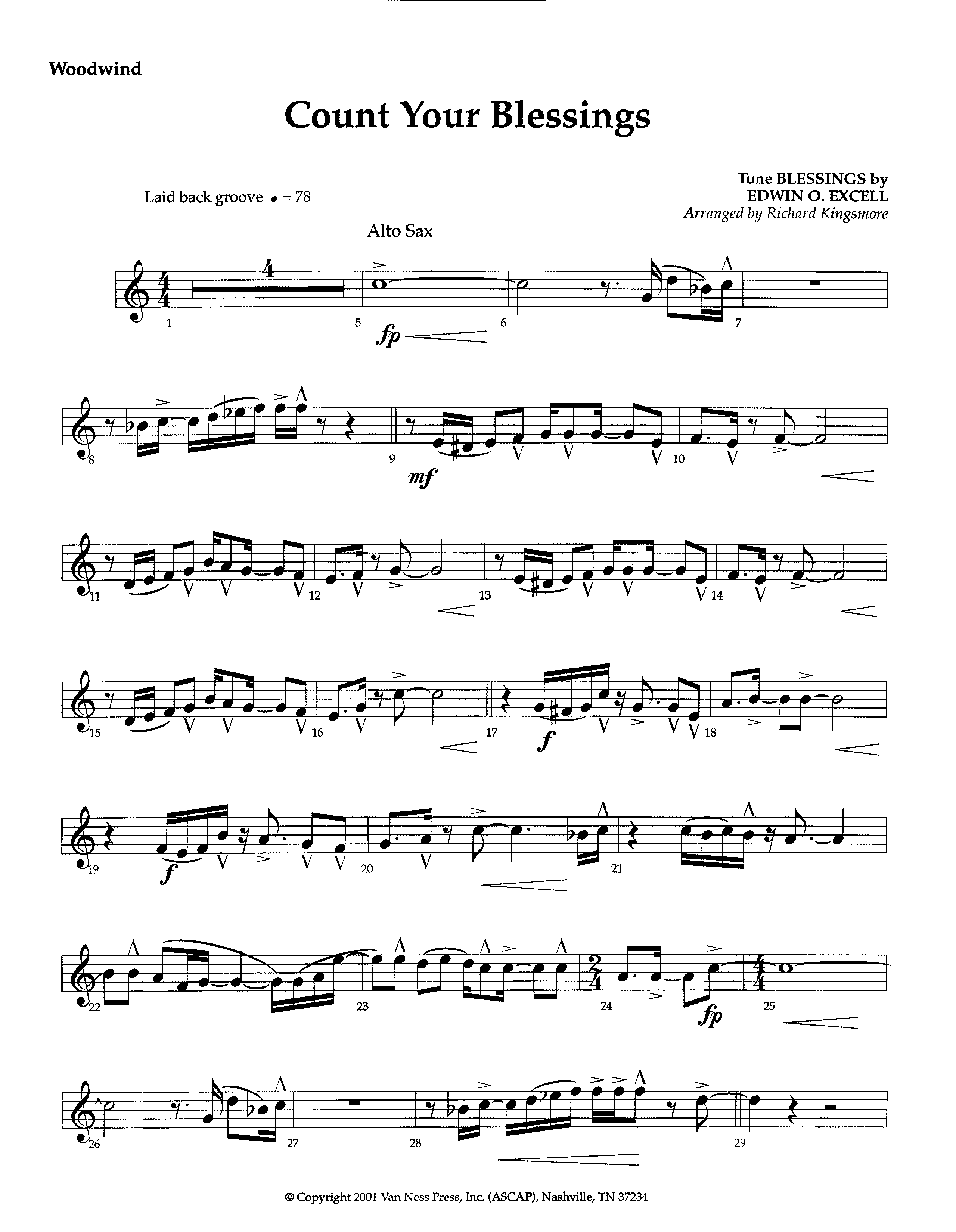 Count Your Blessings (Instrumental) Winds (Lifeway Worship / Arr. Richard Kingsmore)