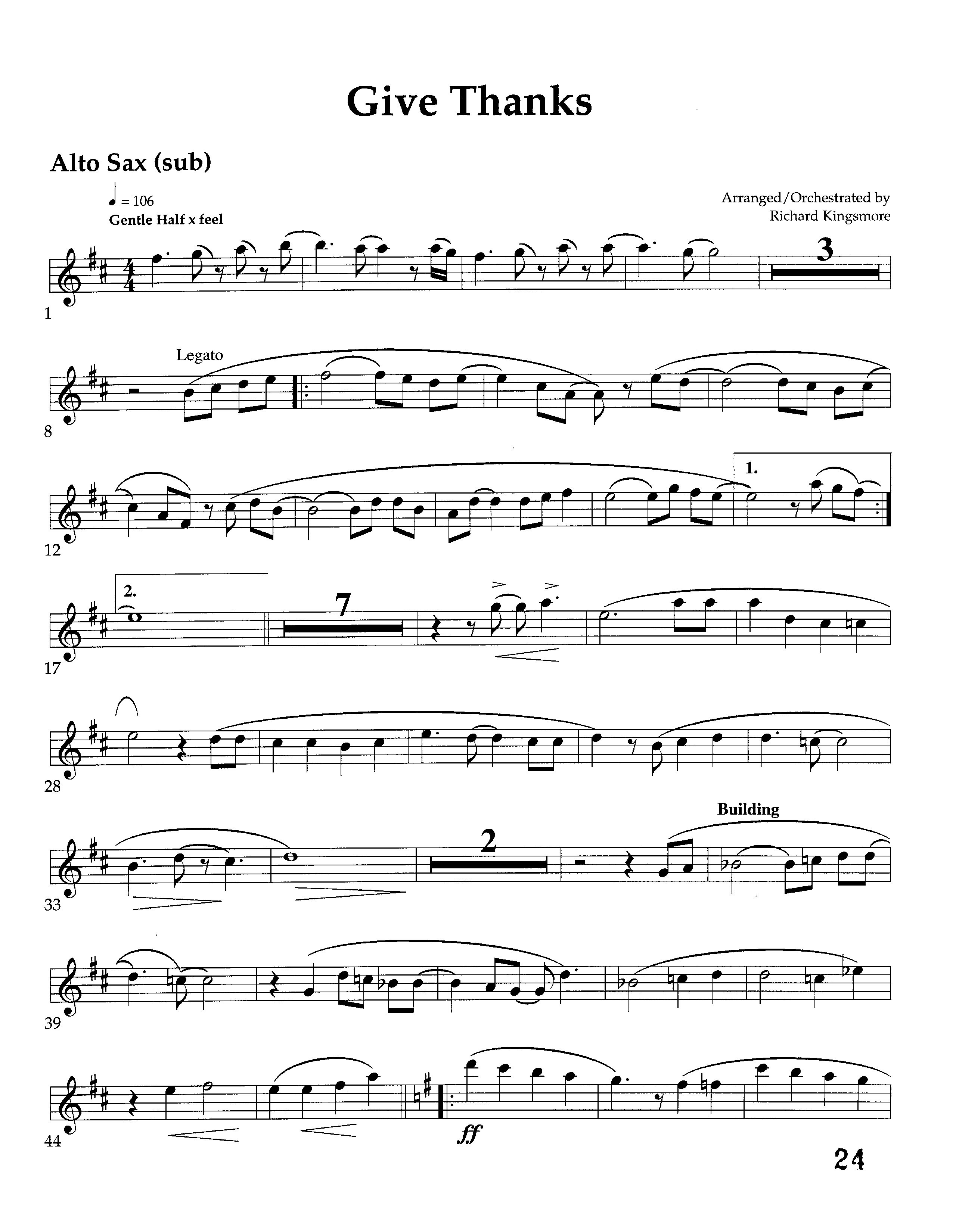 Give Thanks (Instrumental) Alto Sax (Lifeway Worship / Arr. Richard Kingsmore)