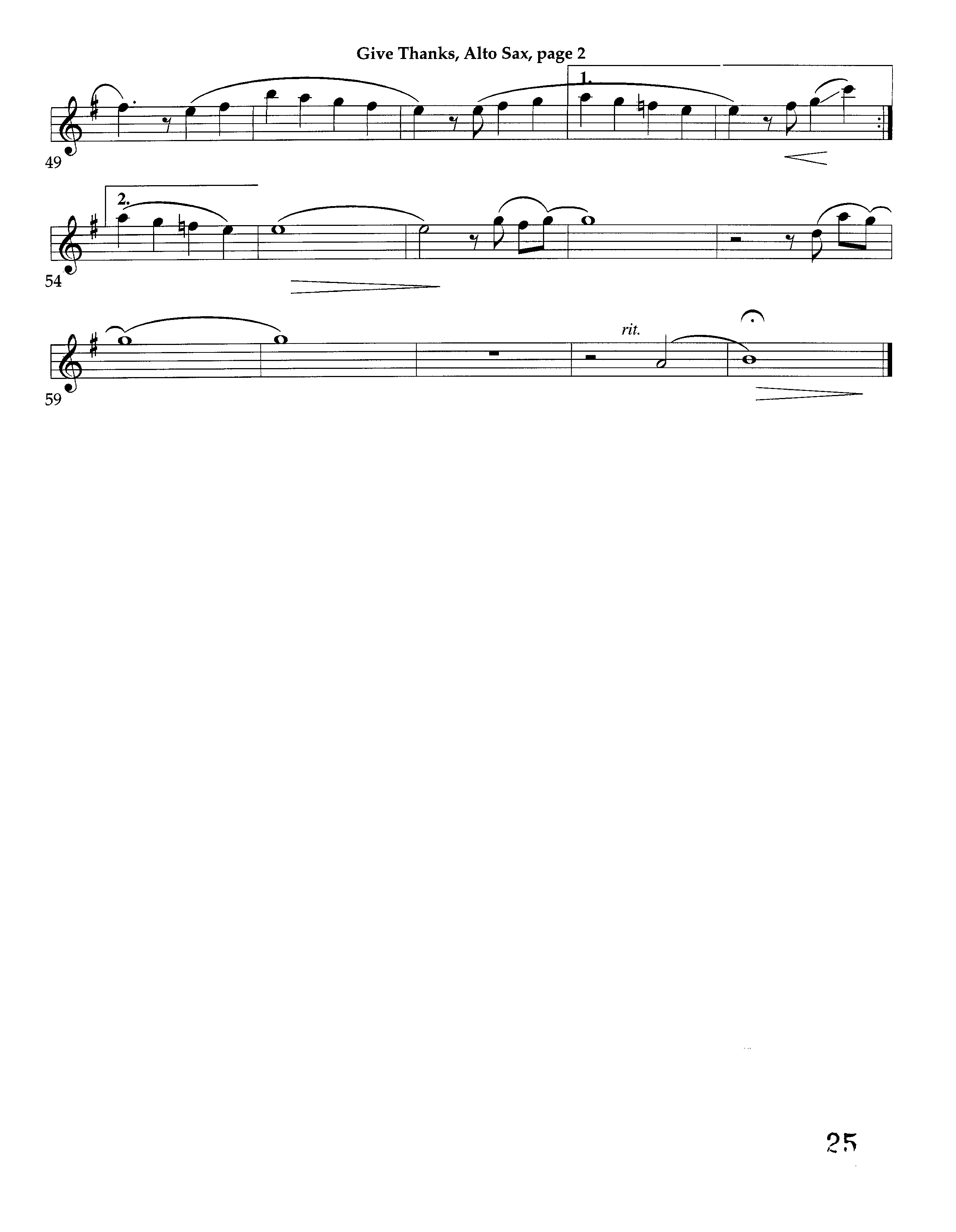 Give Thanks (Instrumental) Alto Sax (Lifeway Worship / Arr. Richard Kingsmore)