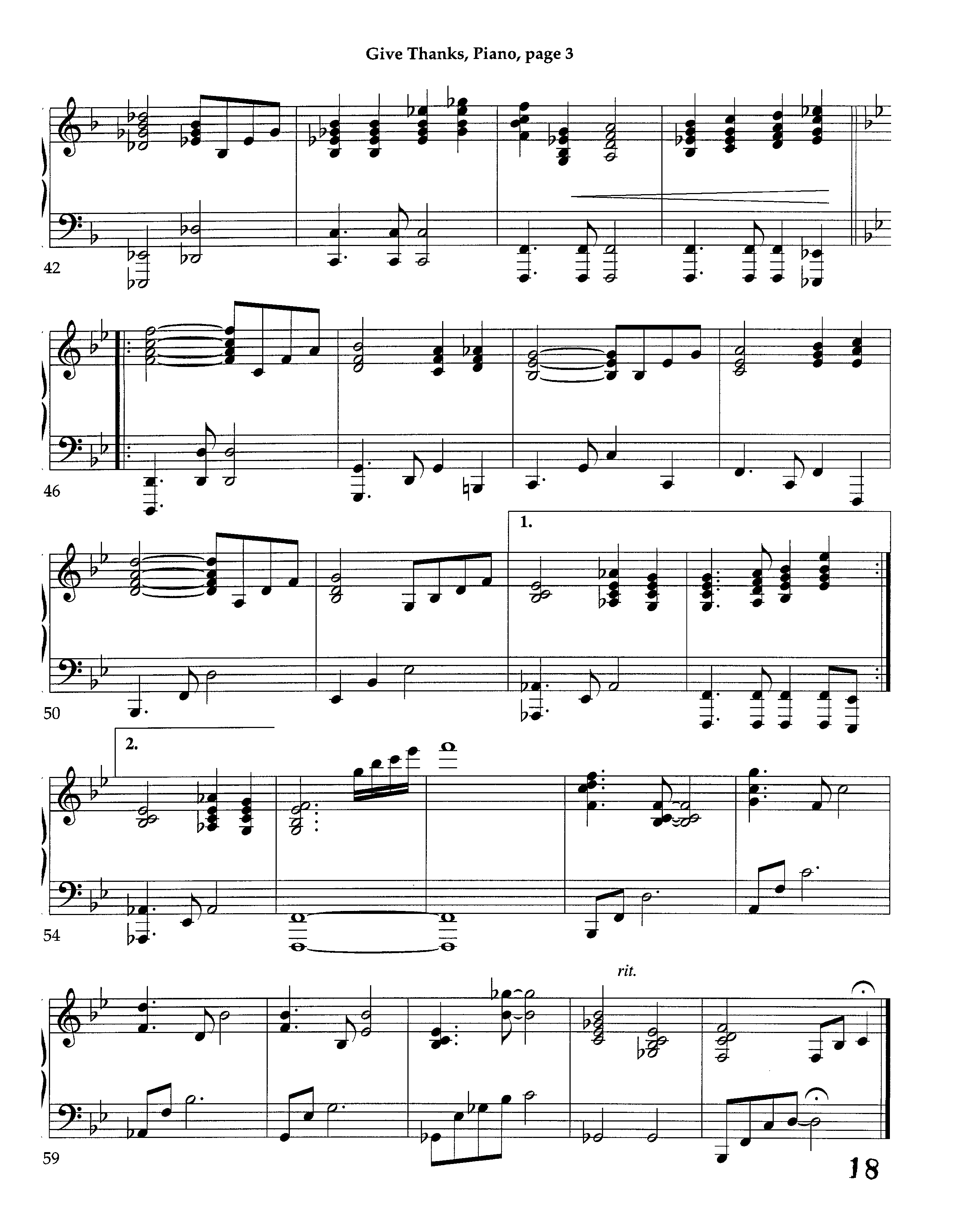 Give Thanks (Instrumental) Piano Sheet (Lifeway Worship / Arr. Richard Kingsmore)