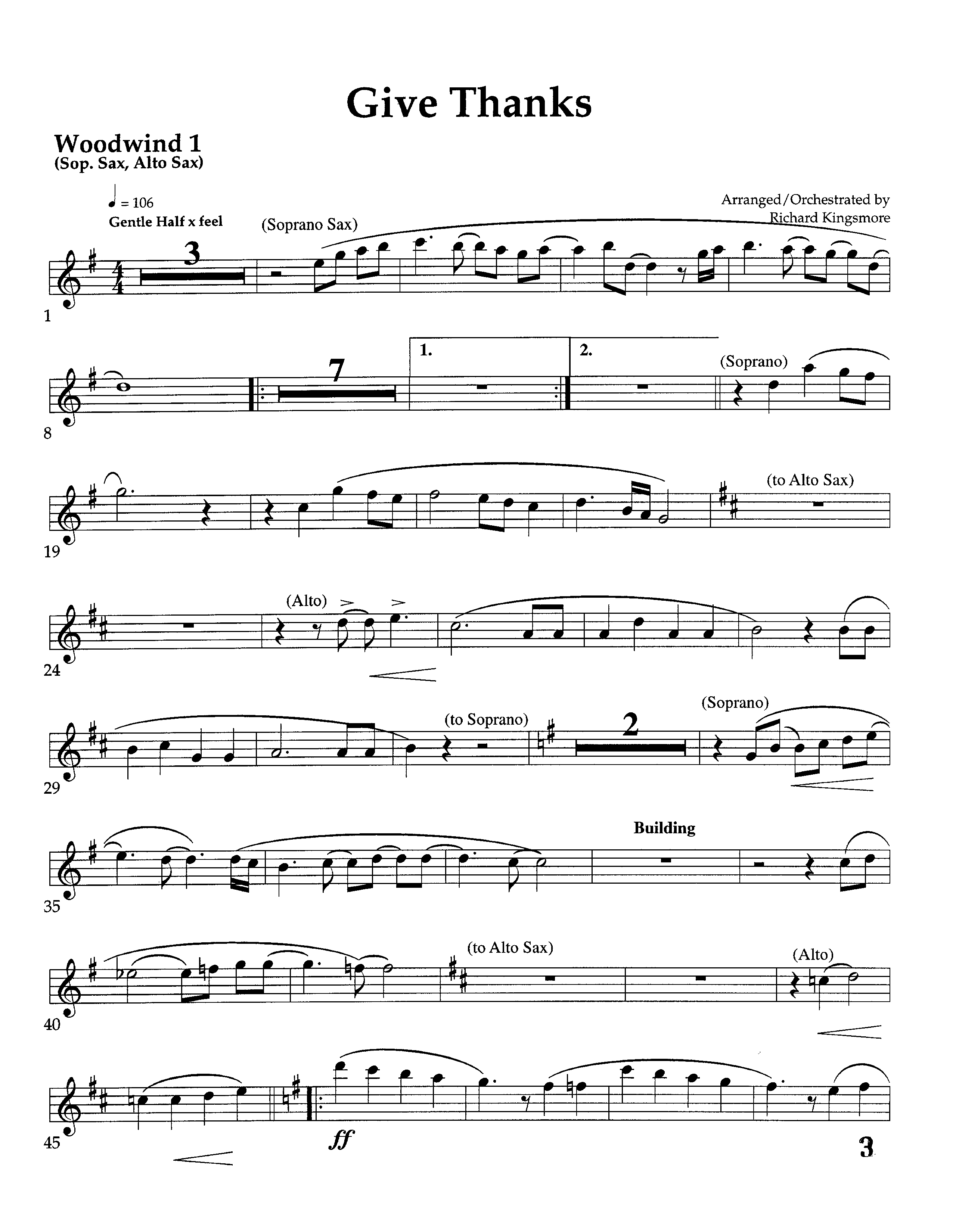 Give Thanks (Instrumental) Winds (Lifeway Worship / Arr. Richard Kingsmore)