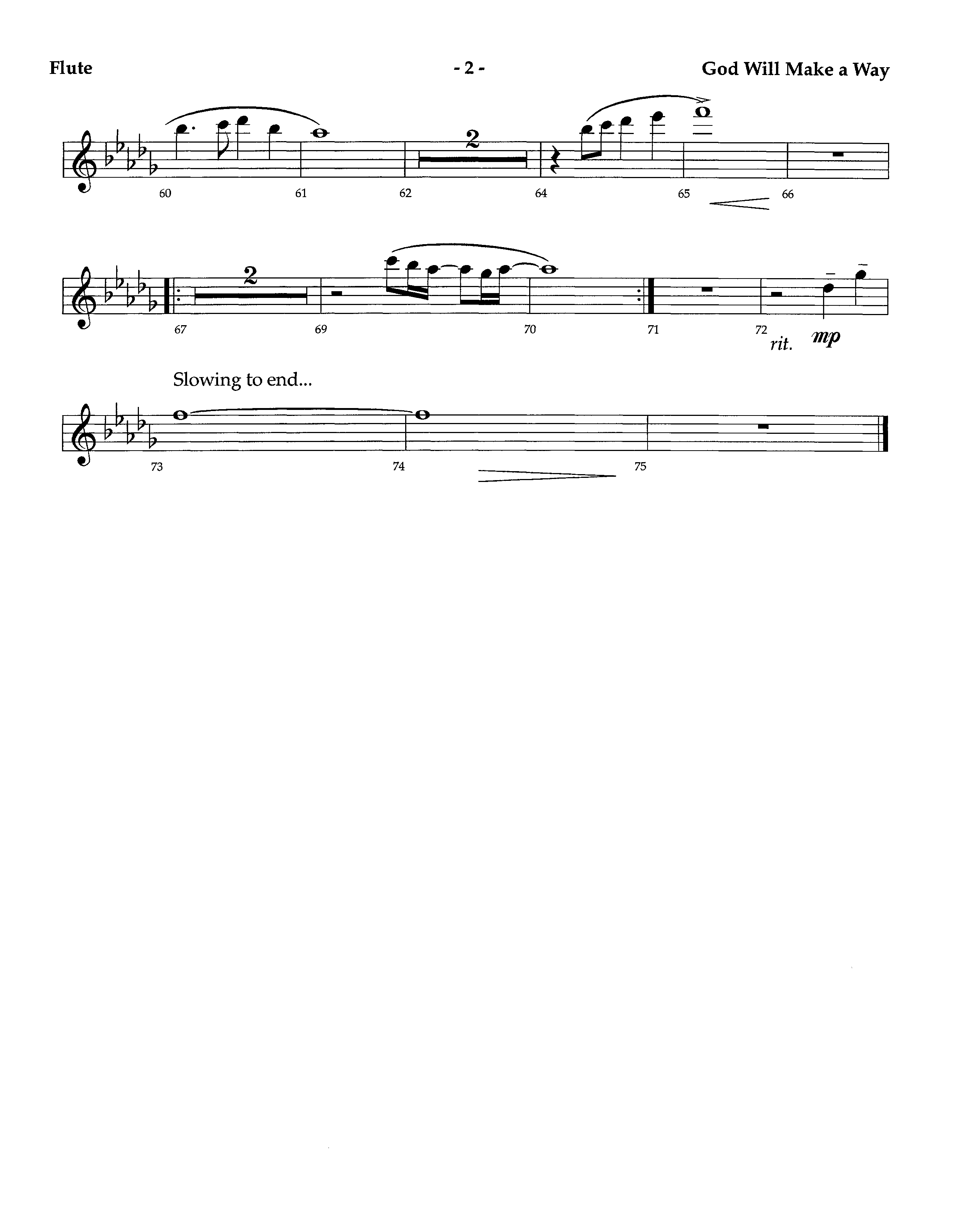 God Will Make A Way (Instrumental) Flute (Lifeway Worship / Arr. Richard Kingsmore)