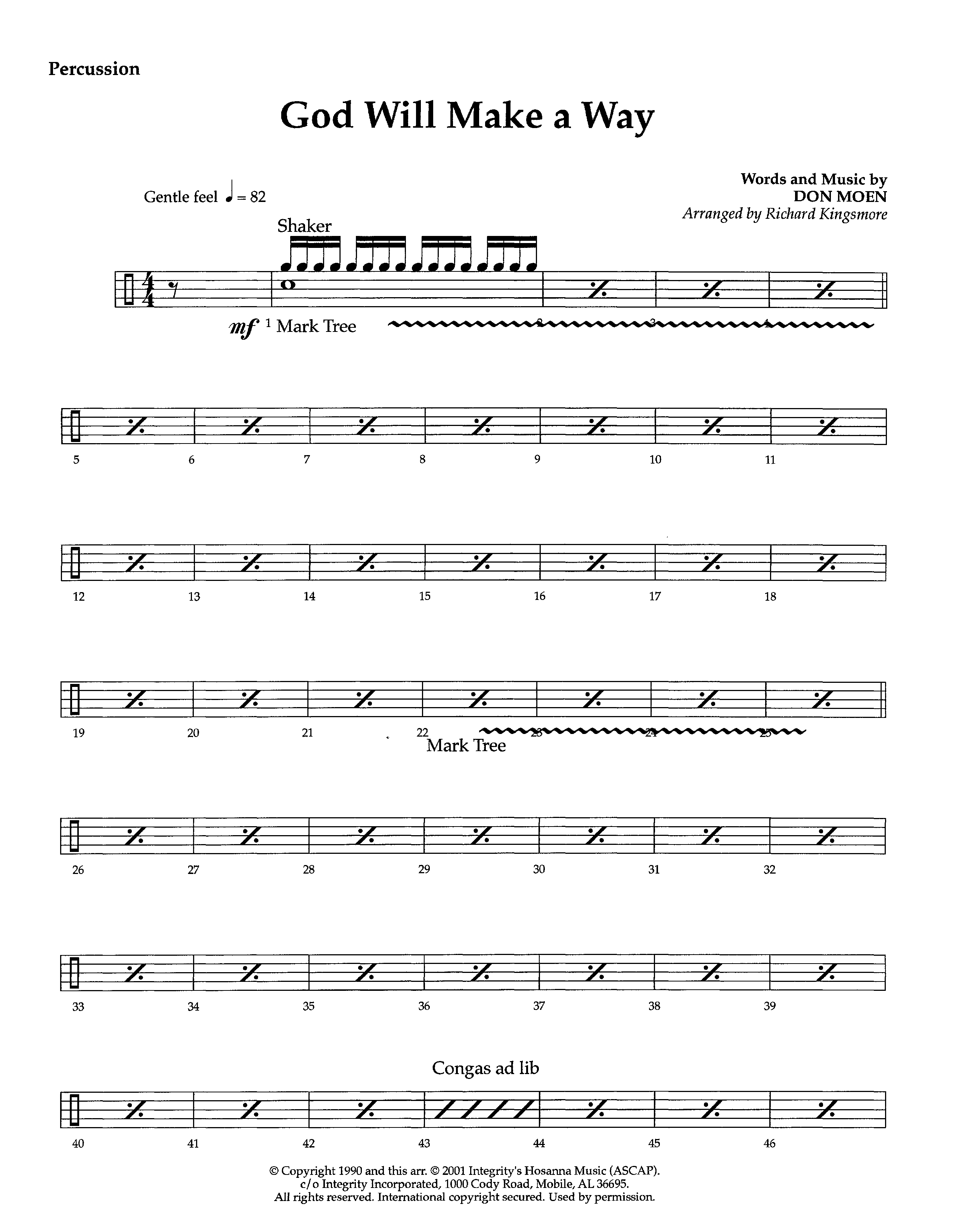 God Will Make A Way (Instrumental) Percussion (Lifeway Worship / Arr. Richard Kingsmore)