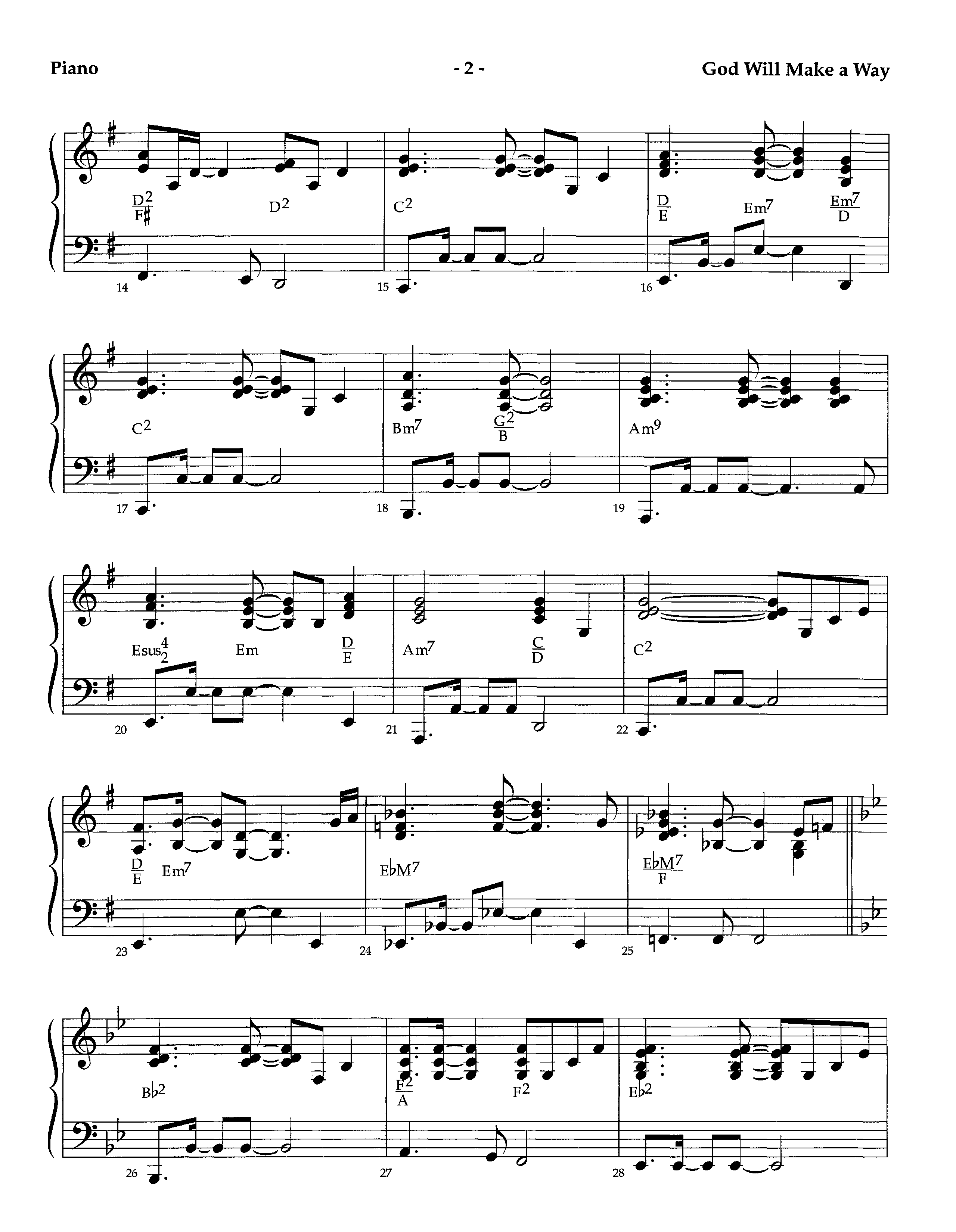 God Will Make A Way (Instrumental) Piano Sheet (Lifeway Worship / Arr. Richard Kingsmore)