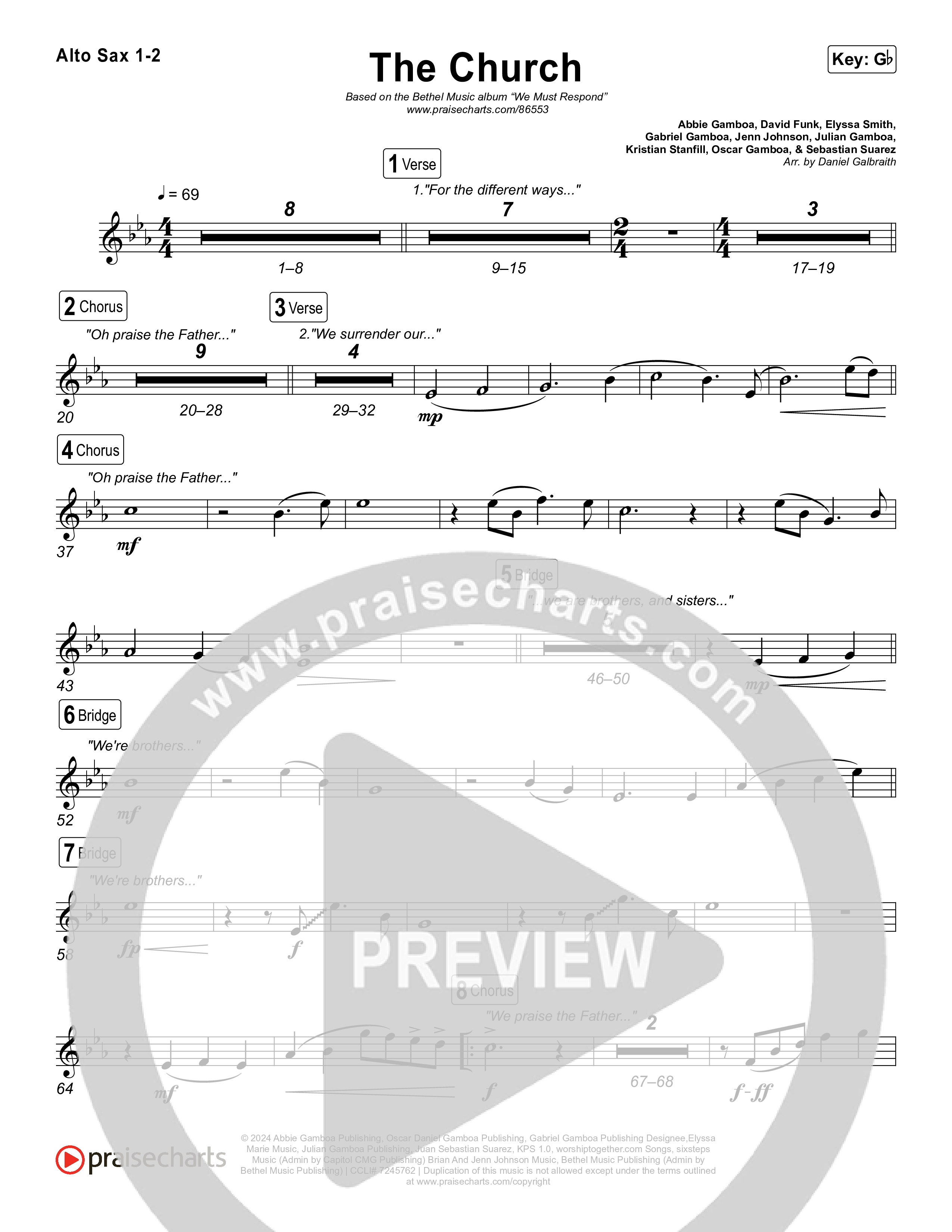 The Church (Live) Sax Pack (Bethel Music)