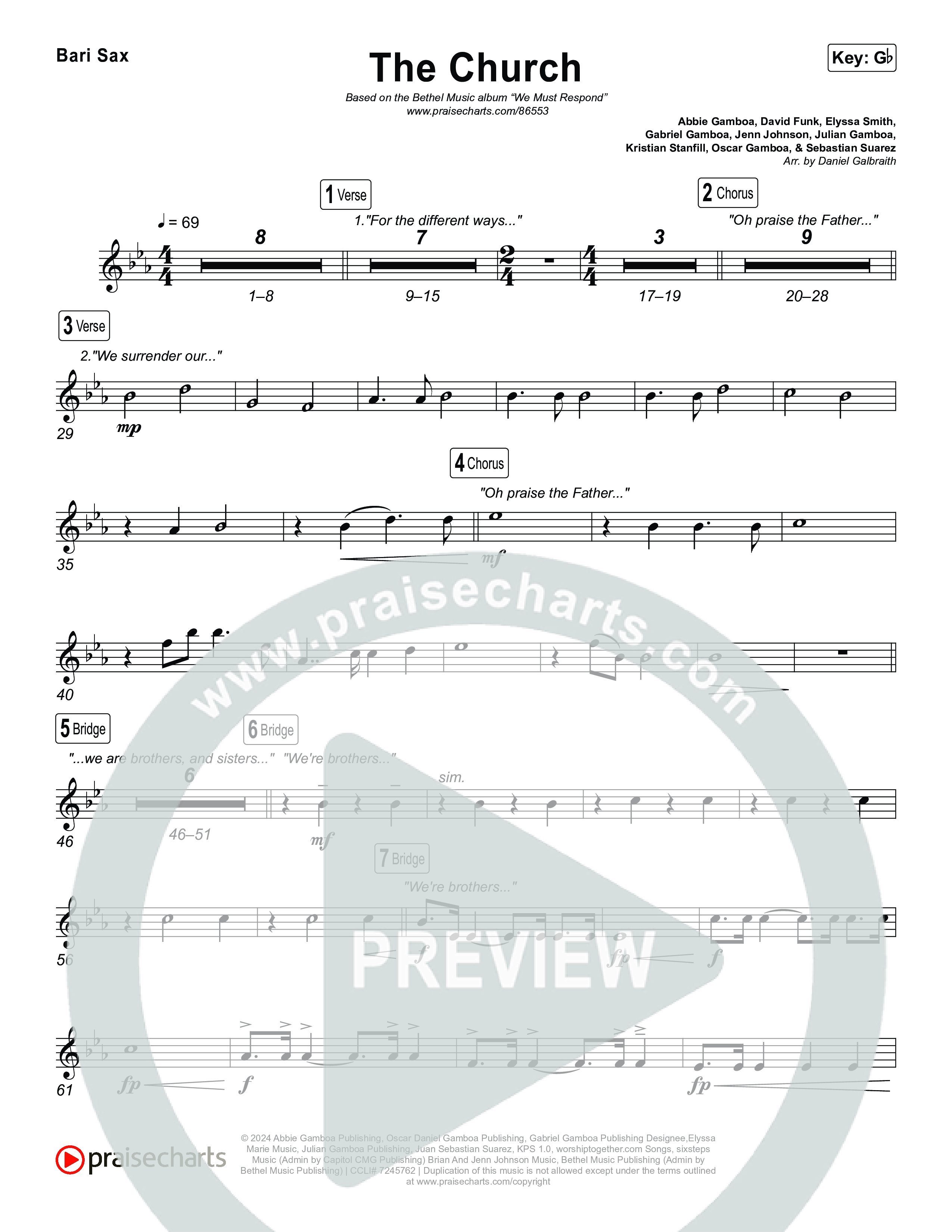 The Church (Live) Bari Sax (Bethel Music)