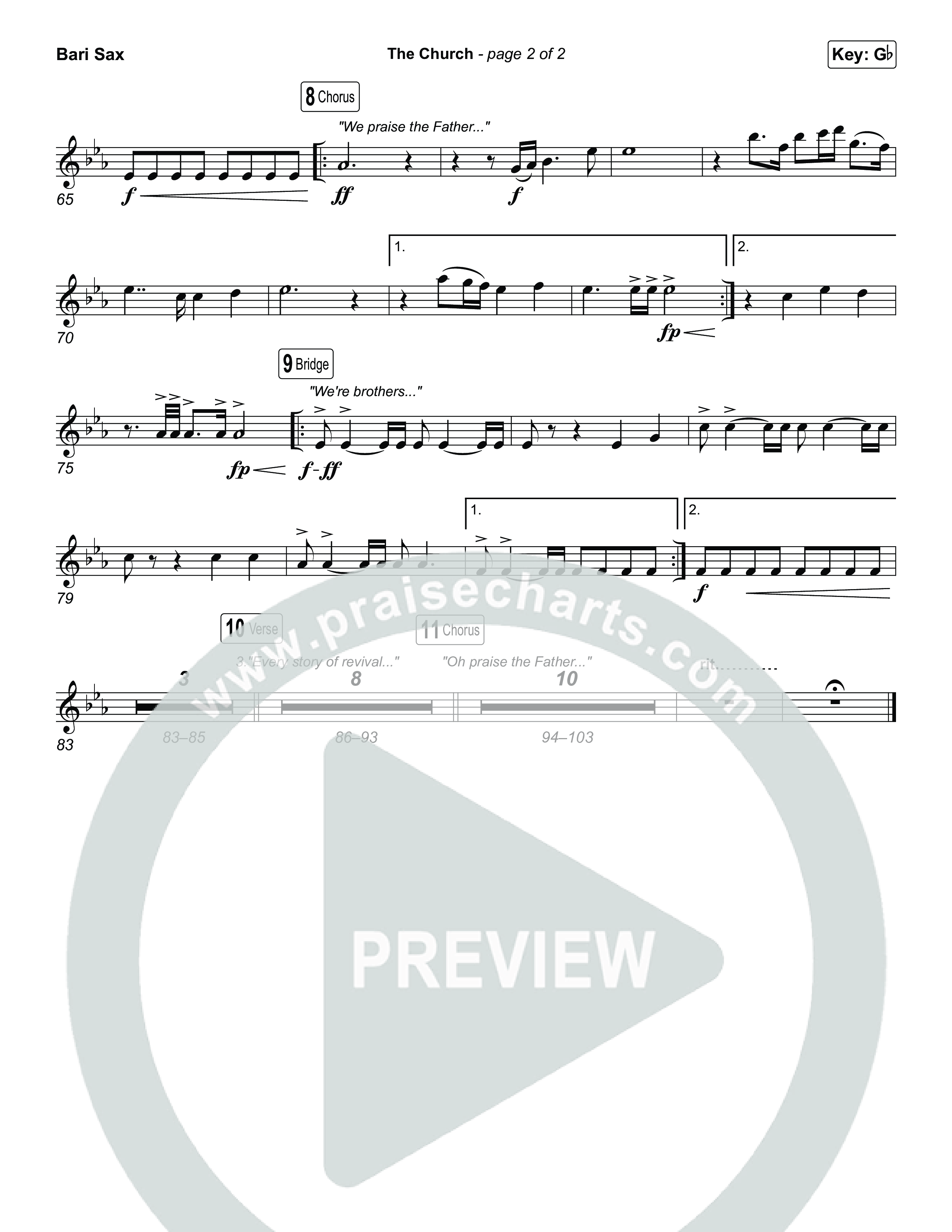 The Church (Live) Bari Sax (Bethel Music)