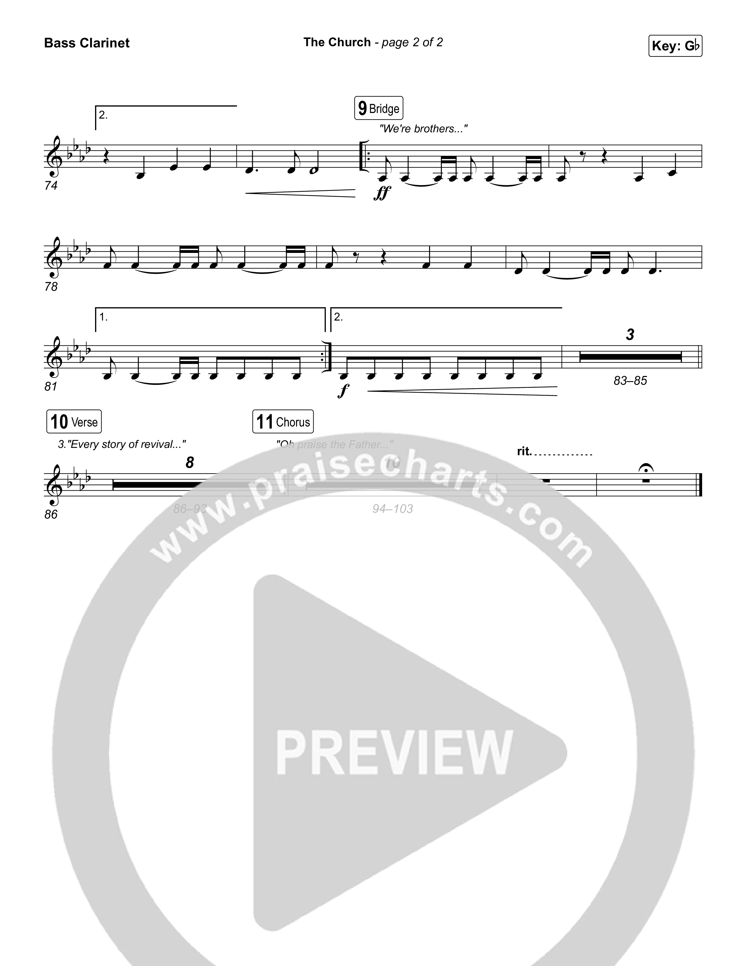 The Church (Live) Bass Clarinet (Bethel Music)