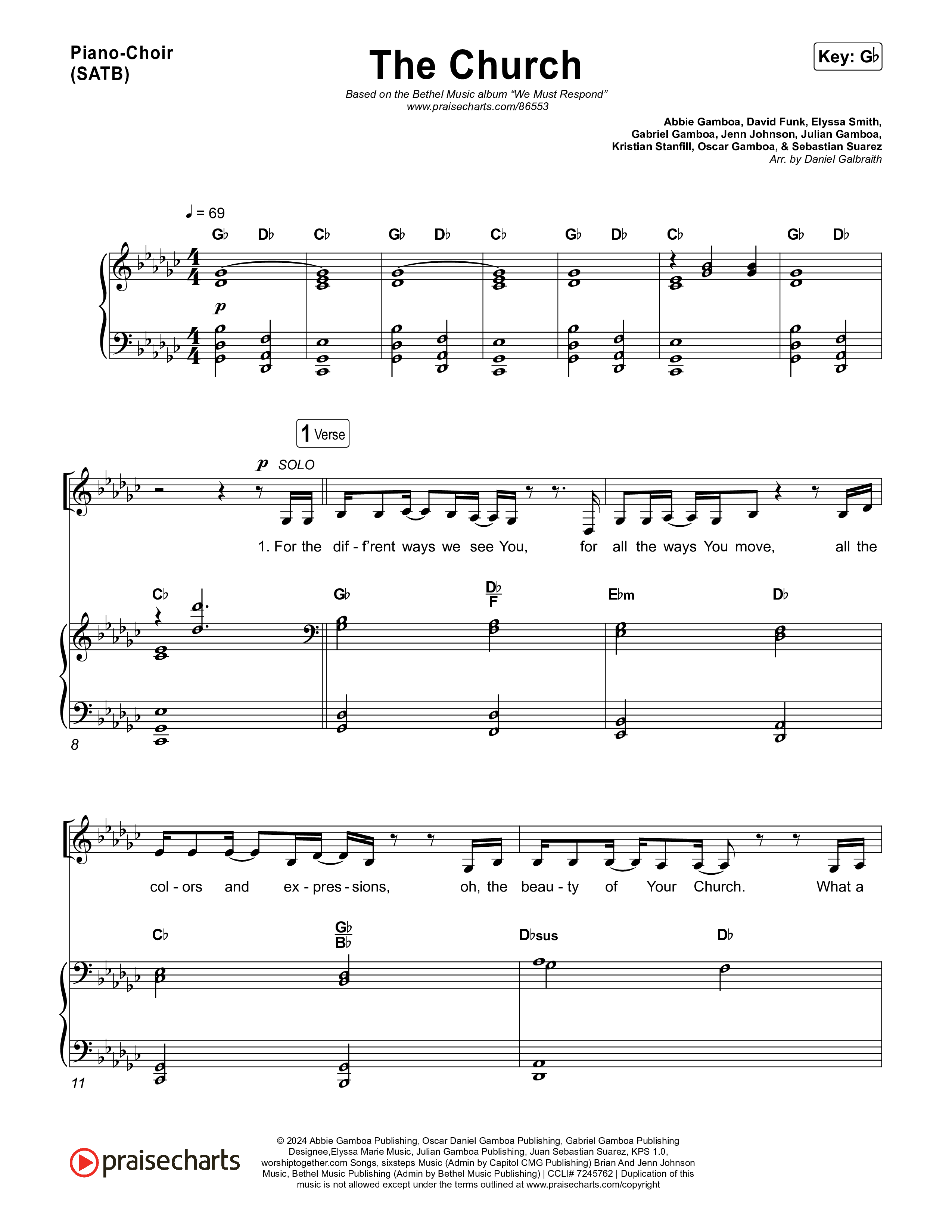 The Church (Live) Piano/Vocal Pack (Bethel Music)