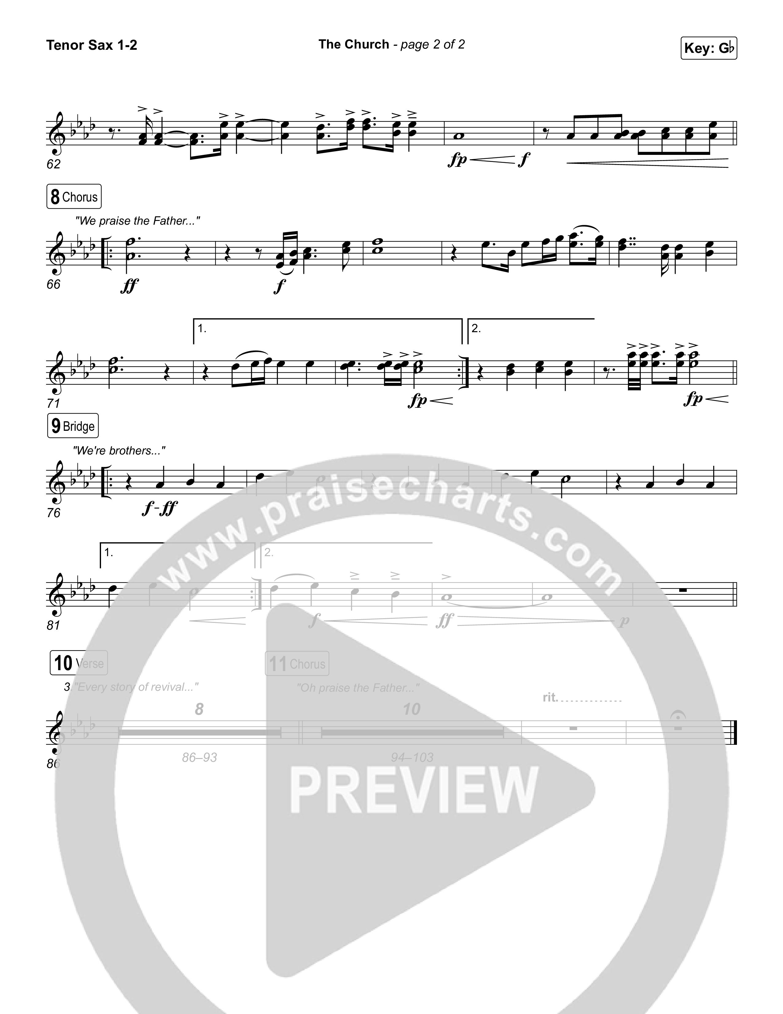 The Church (Live) Tenor Sax 1,2 (Bethel Music)