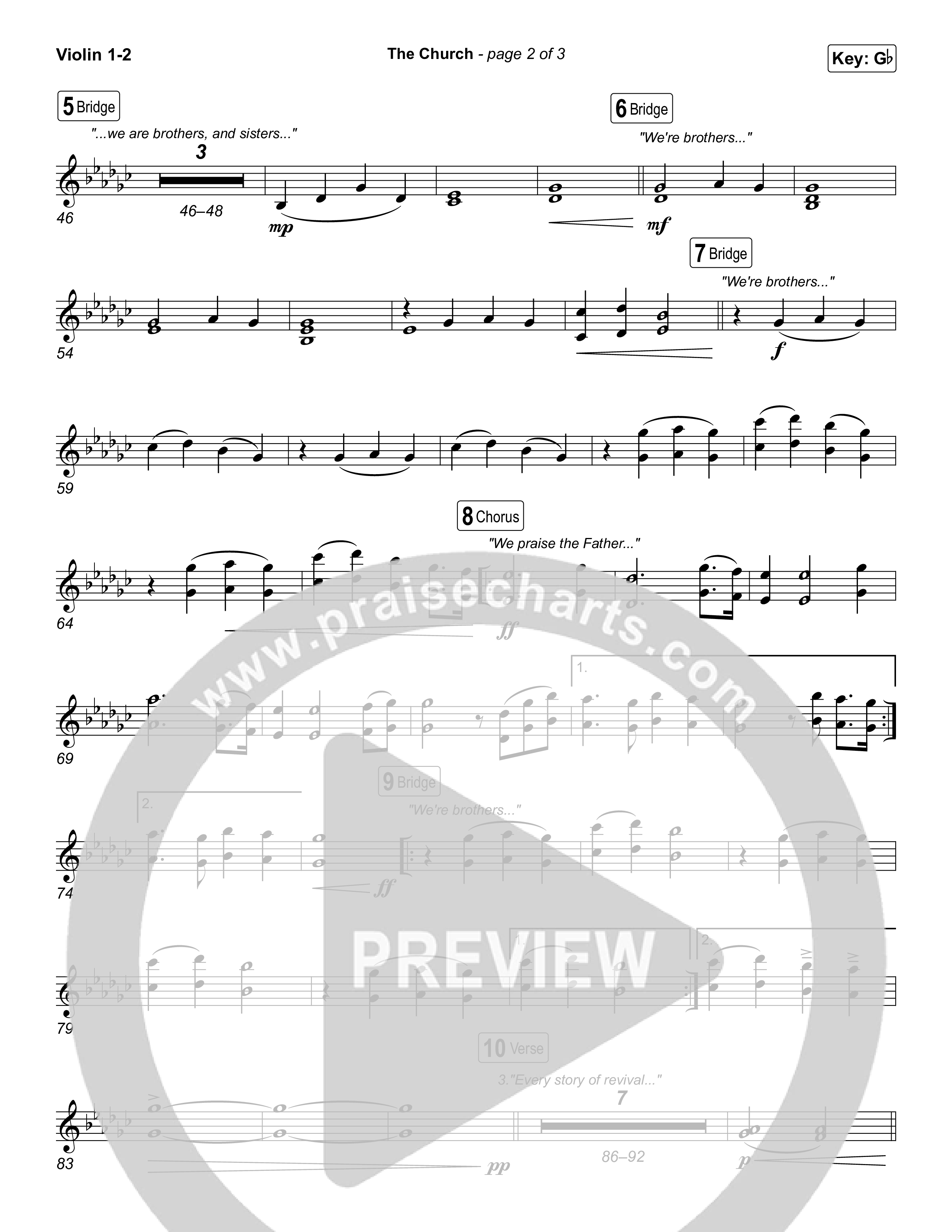 The Church (Live) Violin 1,2 (Bethel Music)