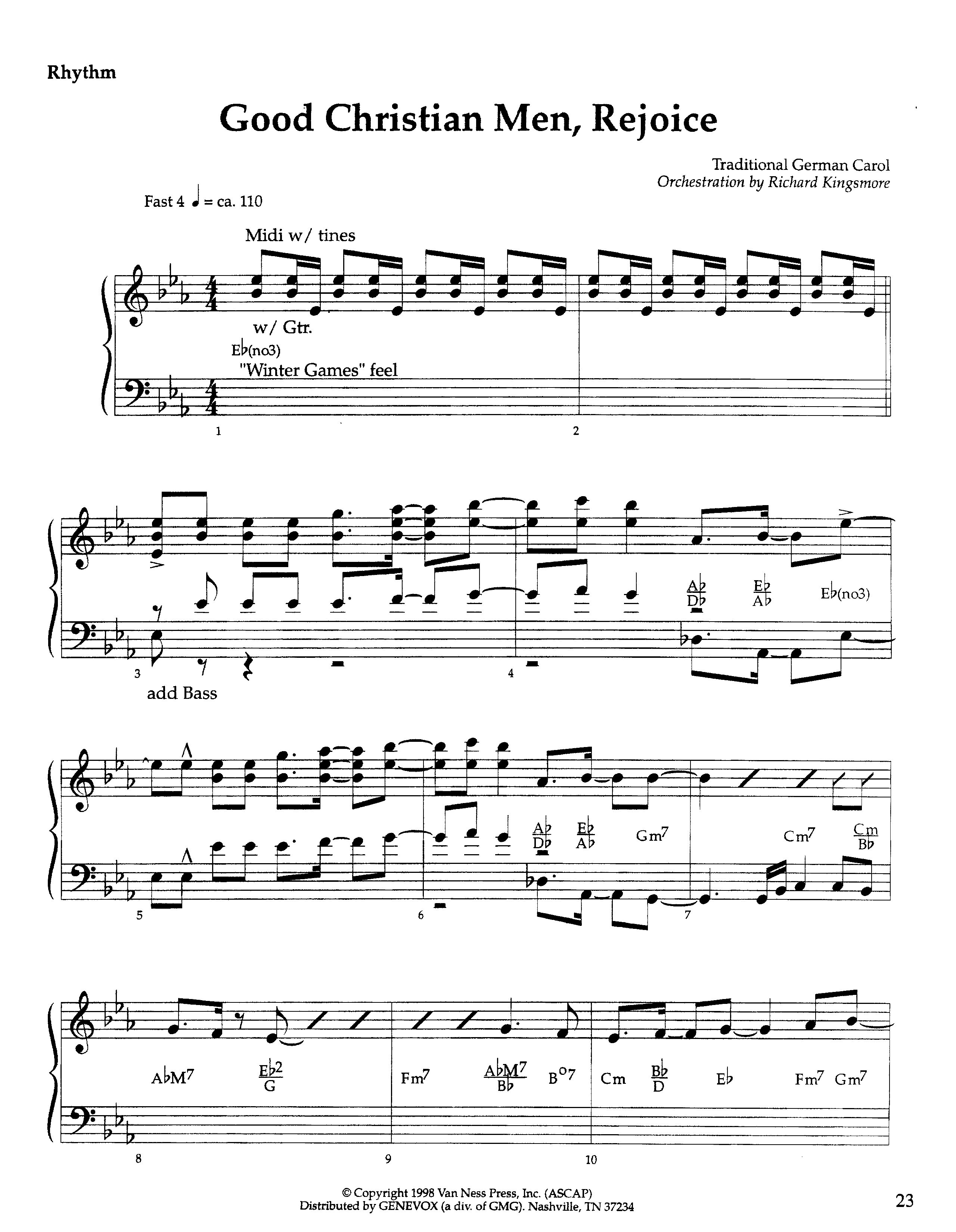 Good Christian Men Rejoice (Instrumental) Rhythm Chart (Lifeway Worship / Arr. Richard Kingsmore)