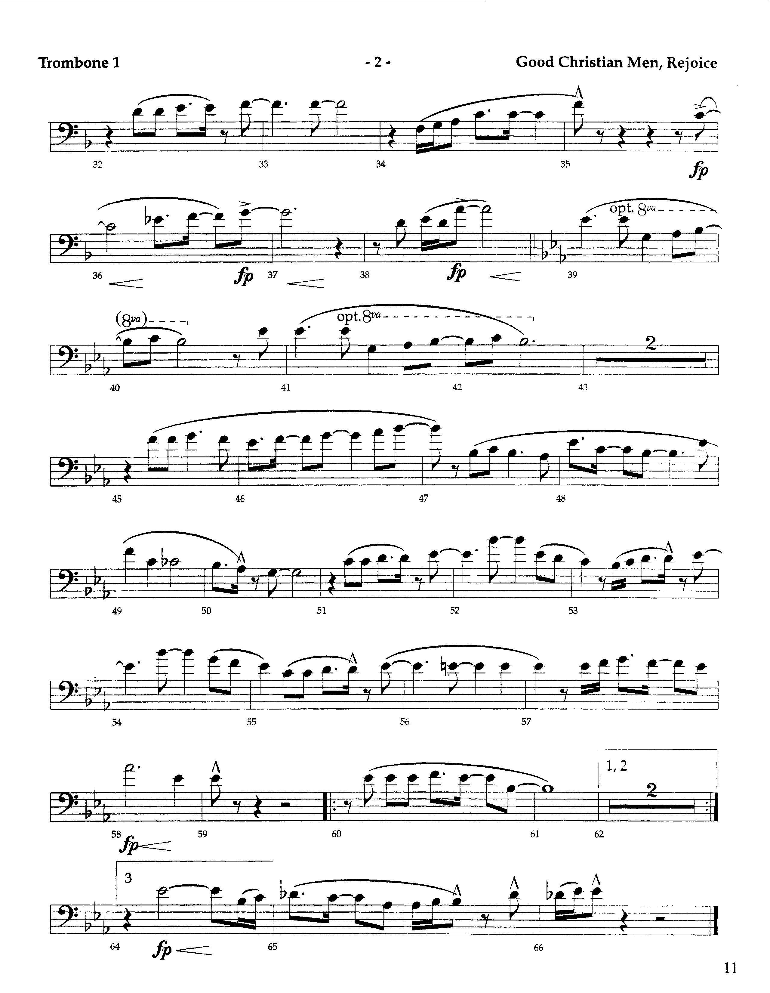 Good Christian Men Rejoice (Instrumental) Trombone 1 (Lifeway Worship / Arr. Richard Kingsmore)