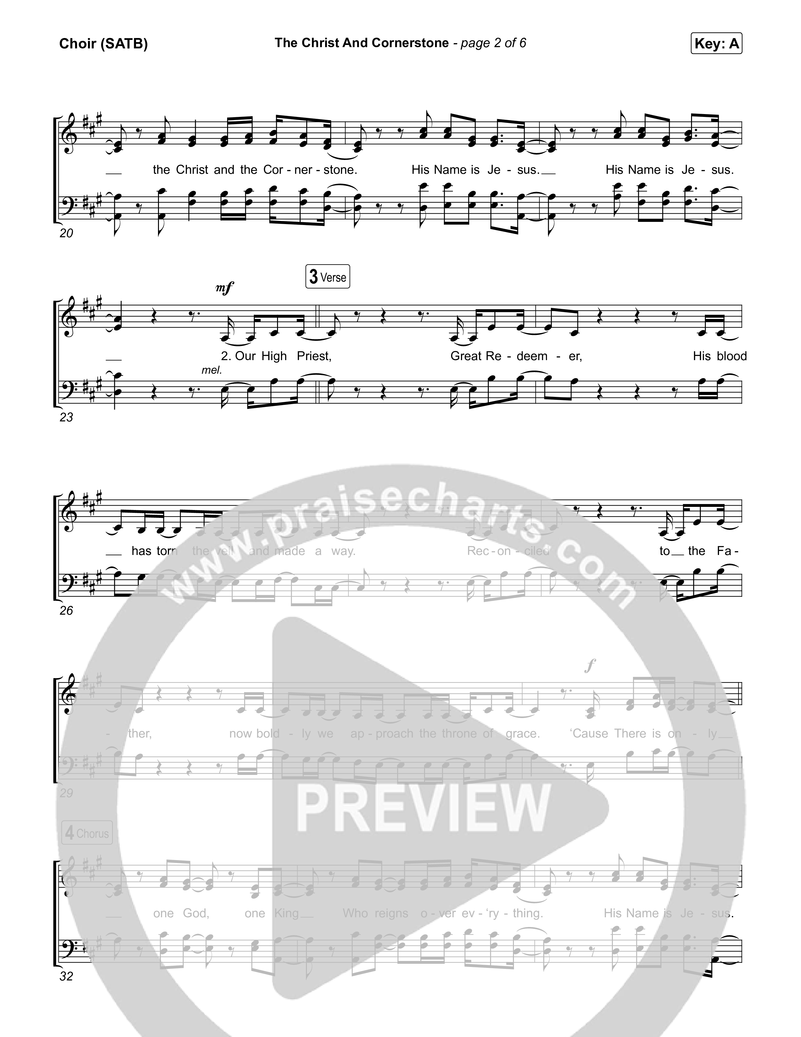 The Christ And Cornerstone (Live) Choir Sheet (SATB) (Bethel Music)