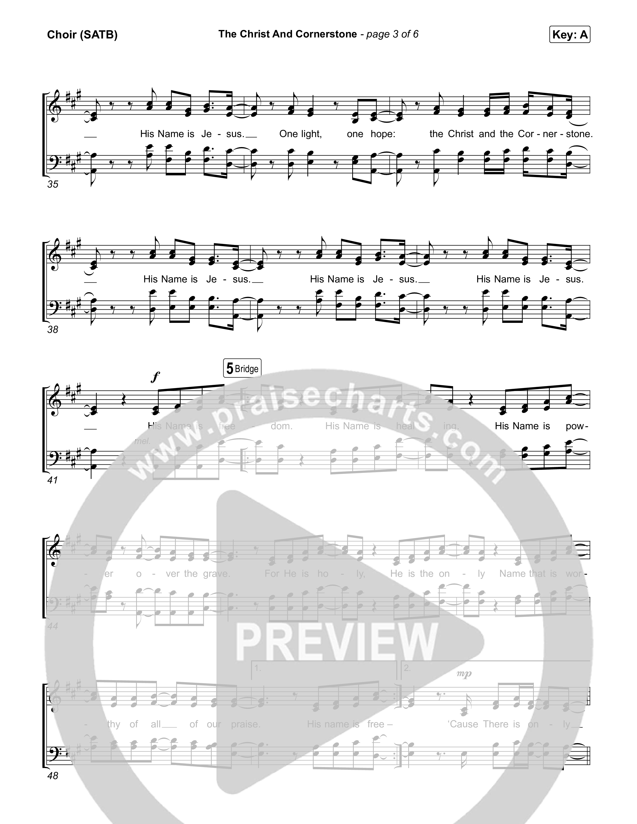 The Christ And Cornerstone (Live) Choir Sheet (SATB) (Bethel Music)