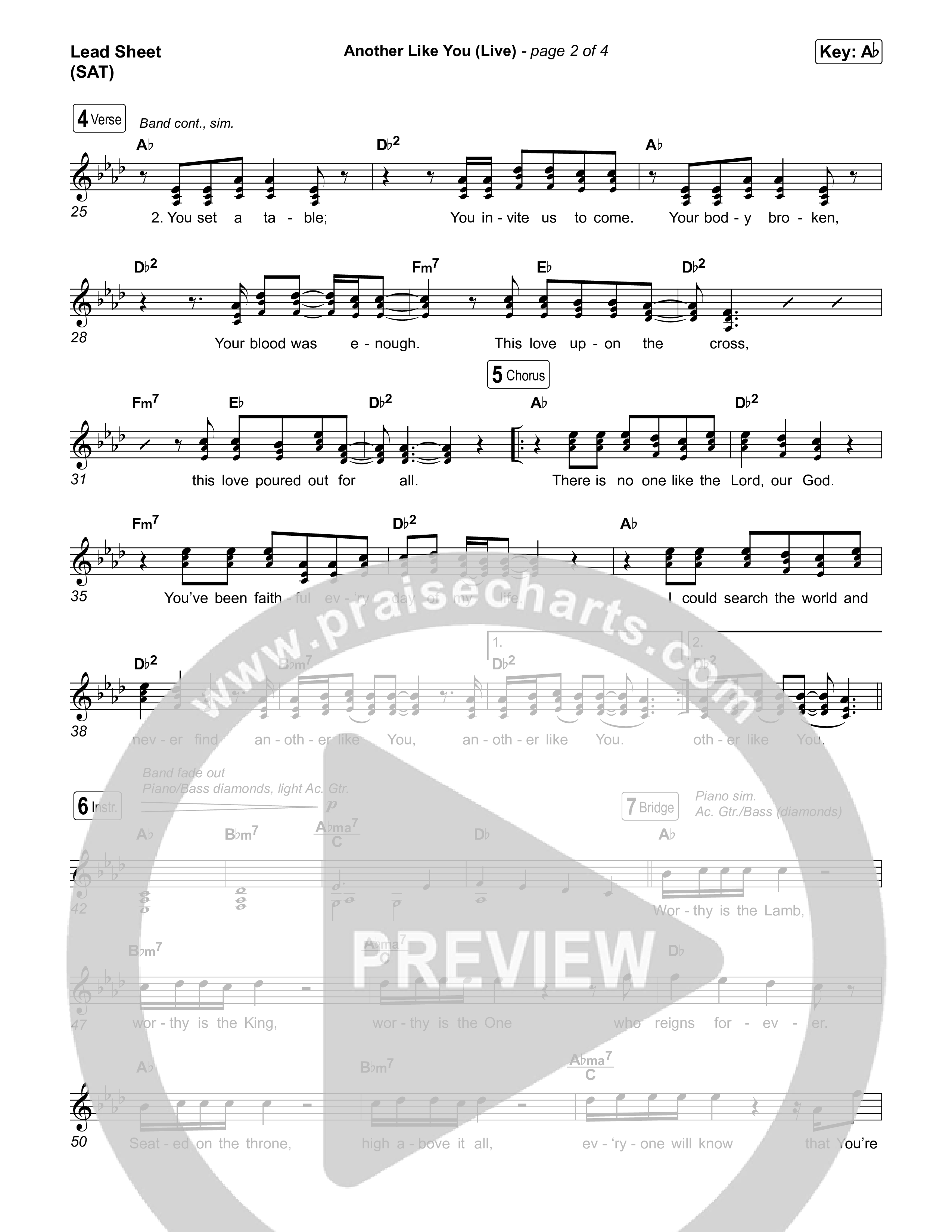 Another Like You (Live) Lead Sheet (SAT) (Bethel Music)