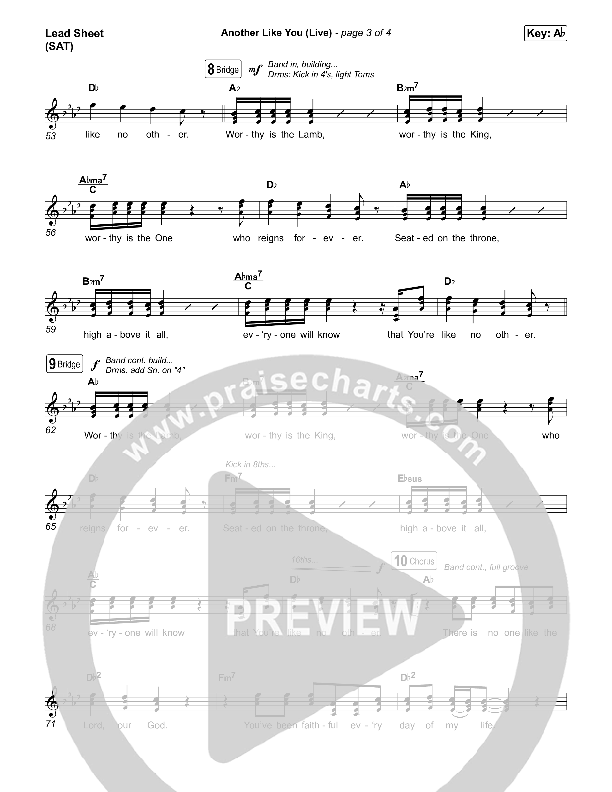 Another Like You (Live) Lead Sheet (SAT) (Bethel Music)