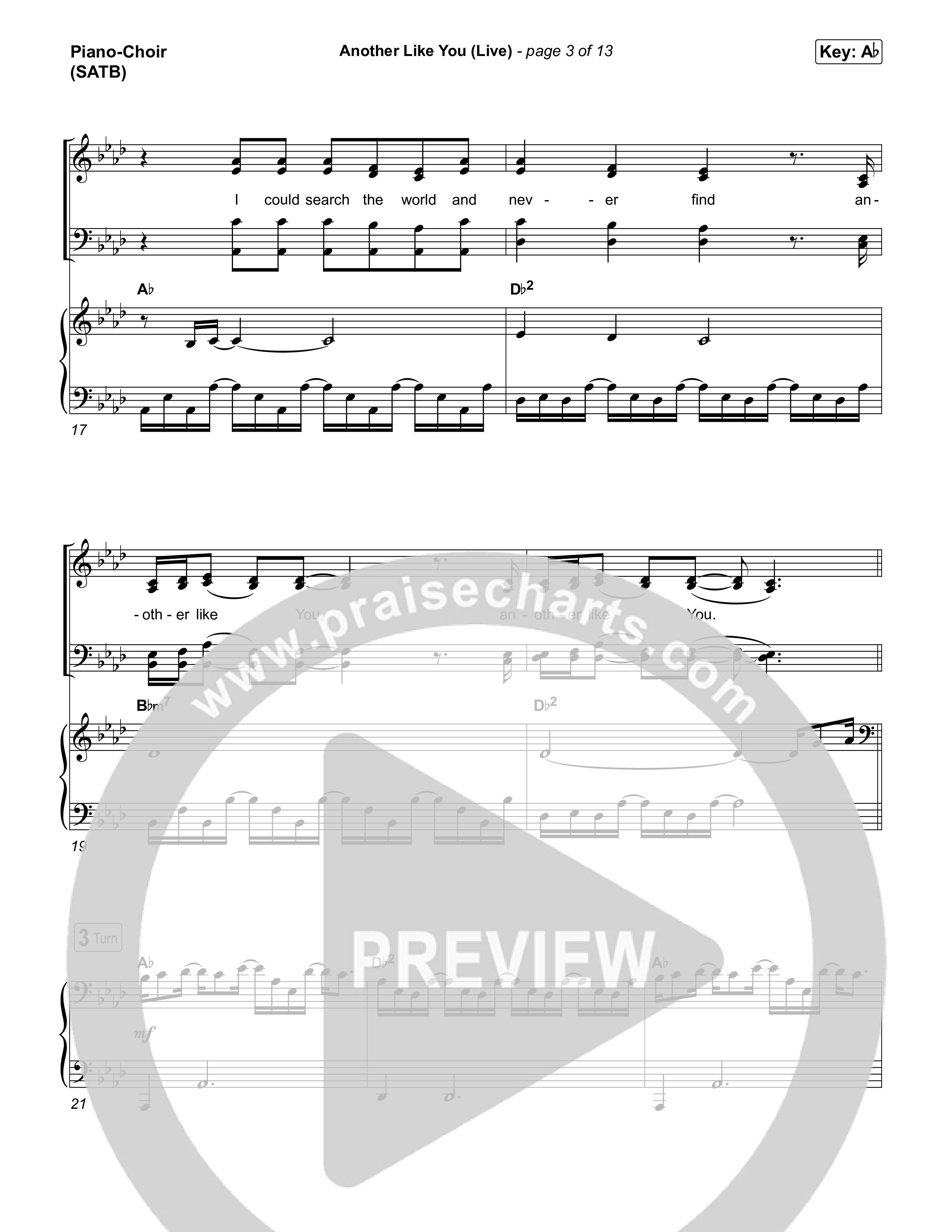 Another Like You (Live) Piano/Vocal Pack (Bethel Music)