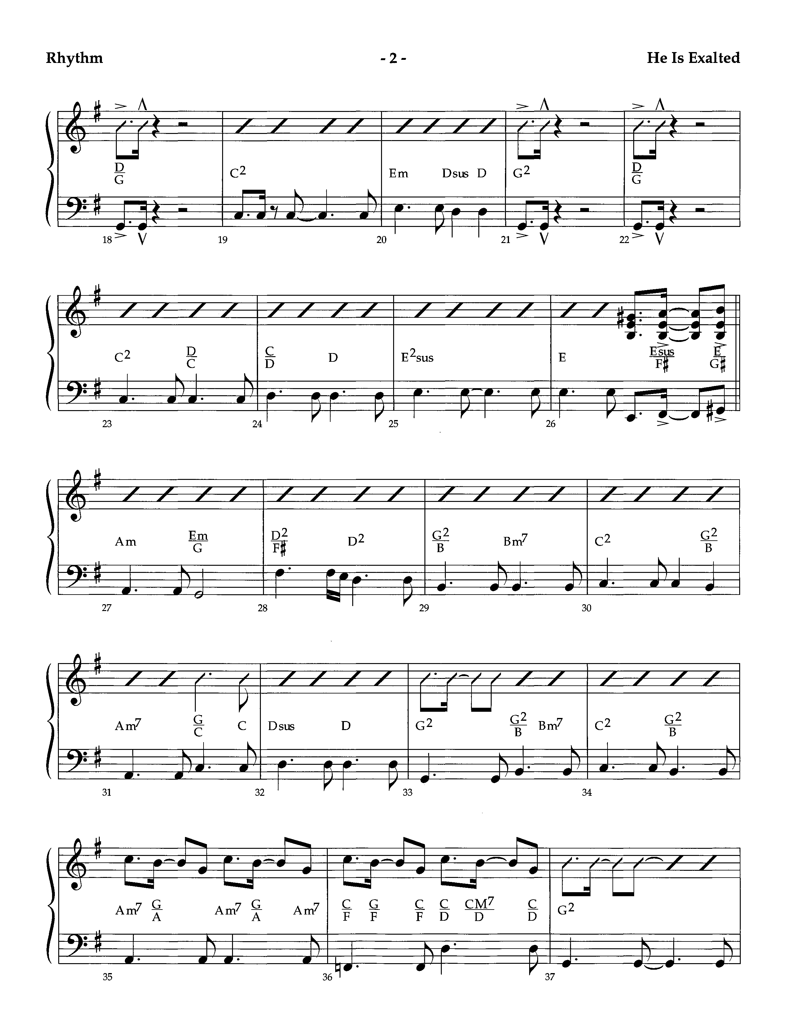 He Is Exalted (Instrumental) Rhythm Chart (Lifeway Worship / Arr. Richard Kingsmore)