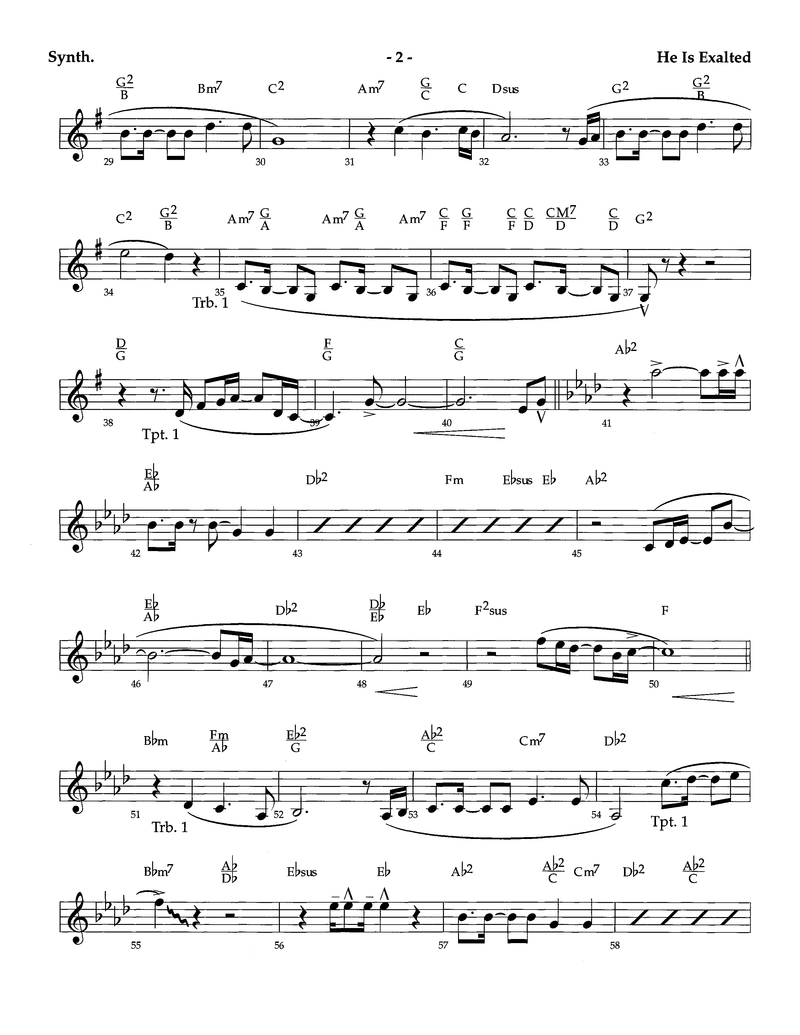 He Is Exalted (Instrumental) Synth (Lifeway Worship / Arr. Richard Kingsmore)