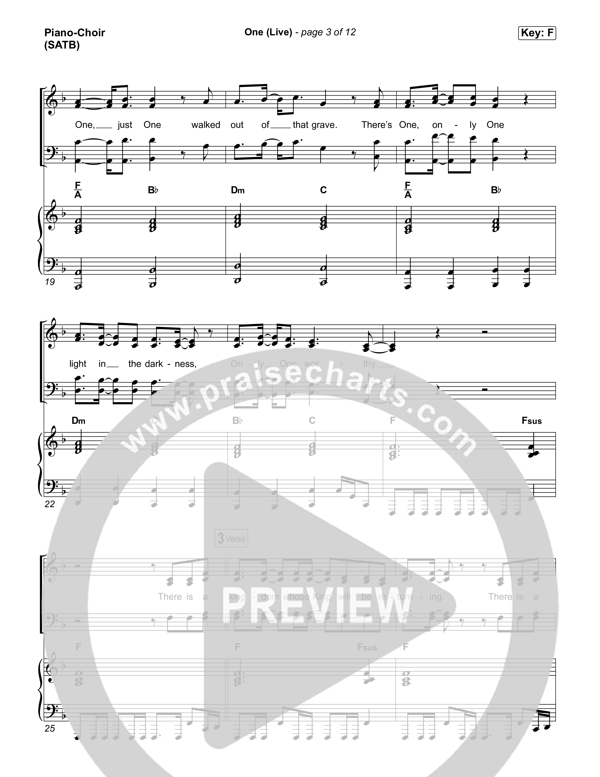 One (Live) Piano/Vocal Pack (Bethel Music)