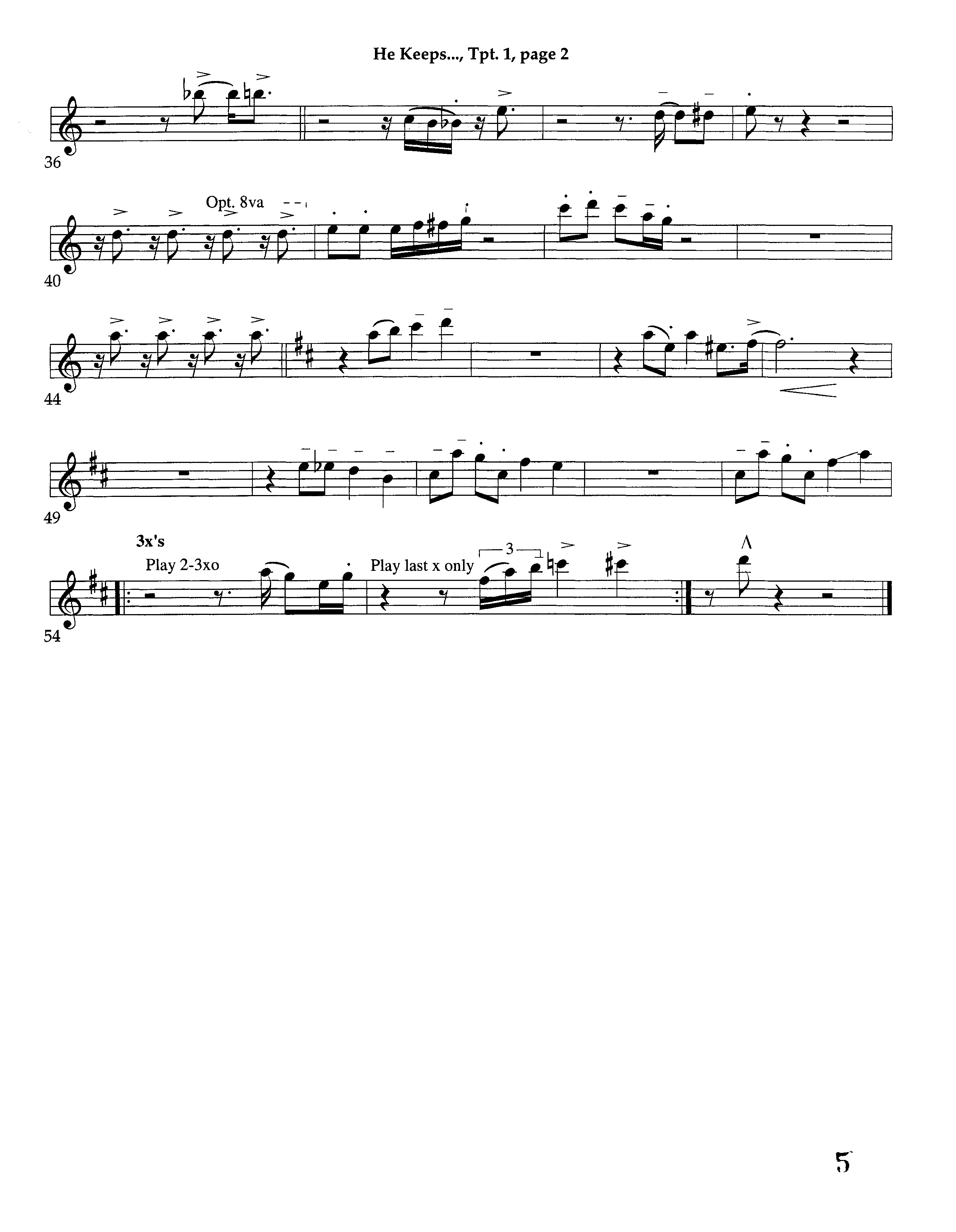 He Keeps Me Singing (Instrumental) Trumpet 1 (Lifeway Choral / Lifeway Worship / Arr. Richard Kingsmore)