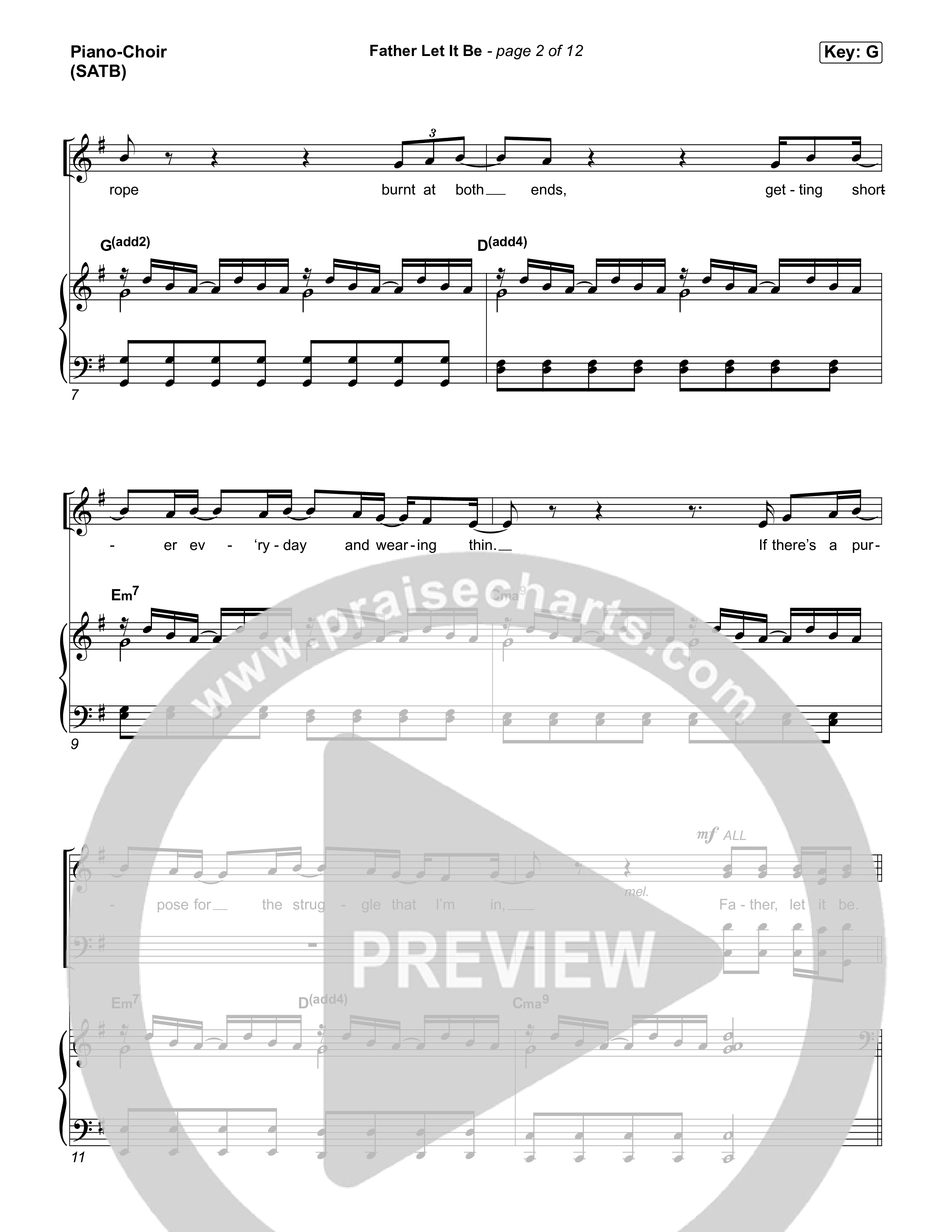 Father Let It Be Piano/Vocal Pack (Sidewalk Prophets)