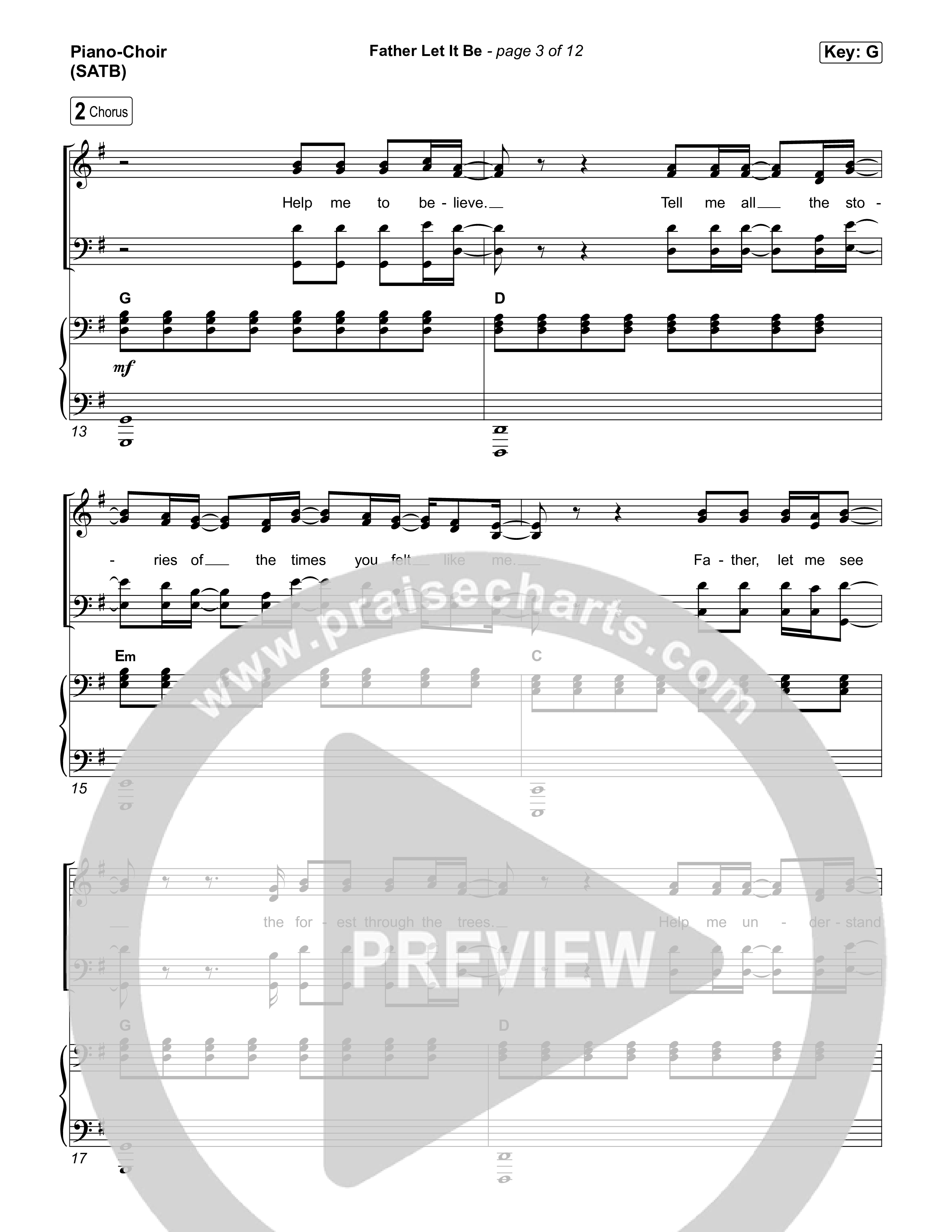 Father Let It Be Piano/Vocal Pack (Sidewalk Prophets)