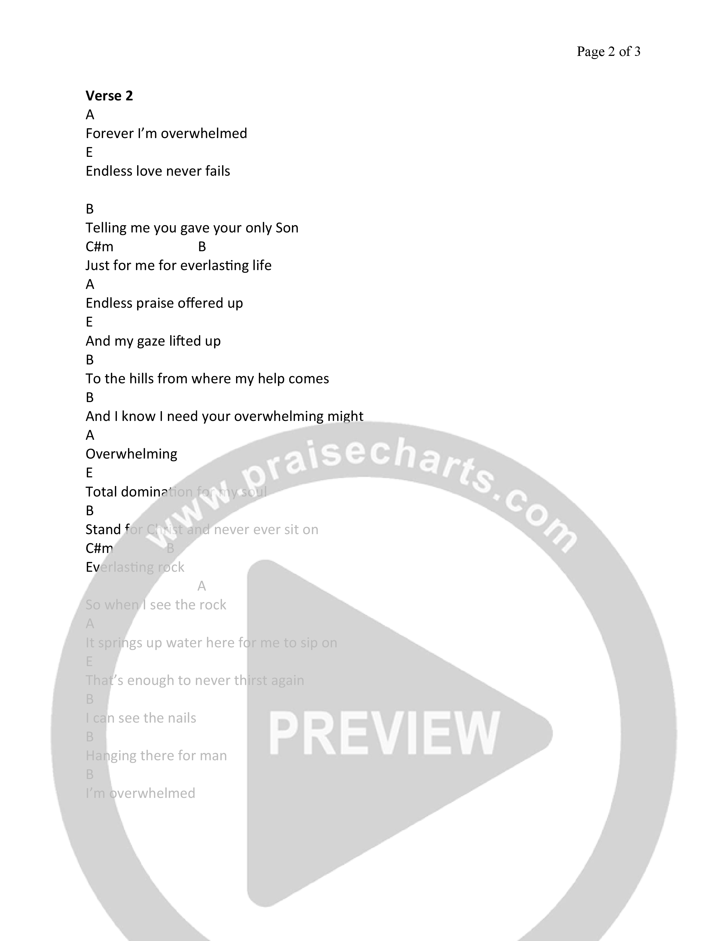 Overwhelmed Chord Chart (Melanie Waldman)