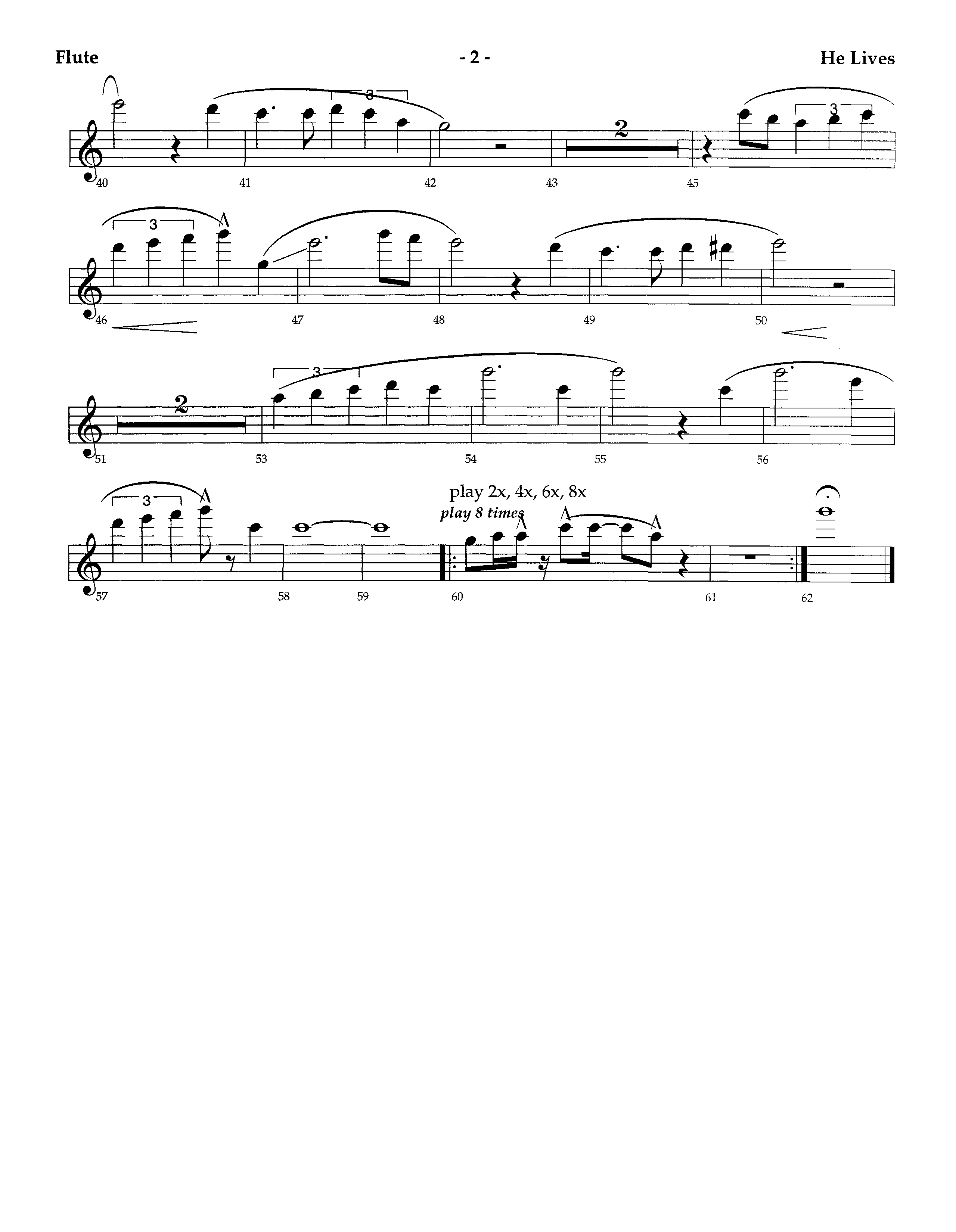 He Lives (Instrumental) Flute (Lifeway Worship / Arr. Richard Kingsmore)