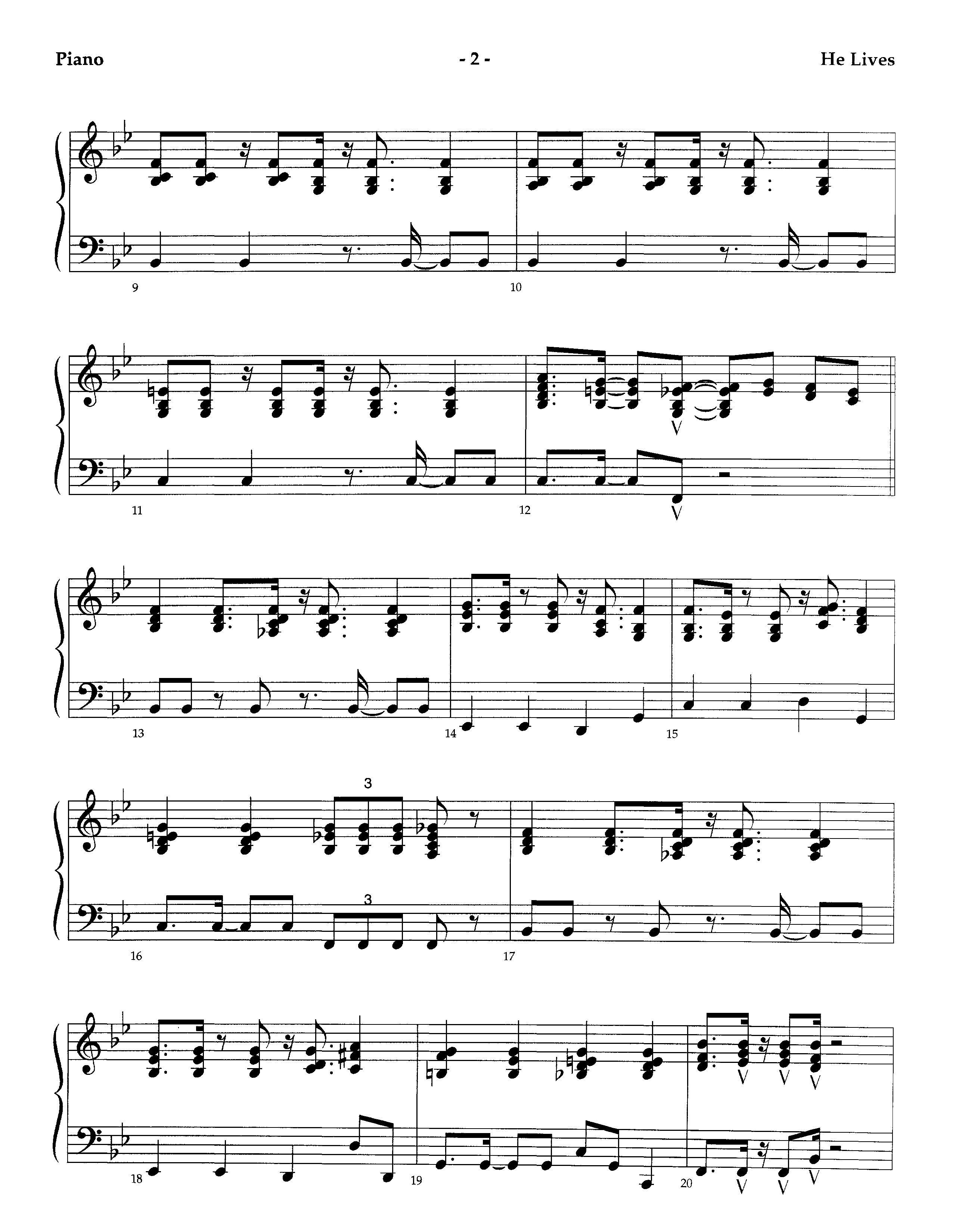 He Lives (Instrumental) Piano Sheet (Lifeway Worship / Arr. Richard Kingsmore)