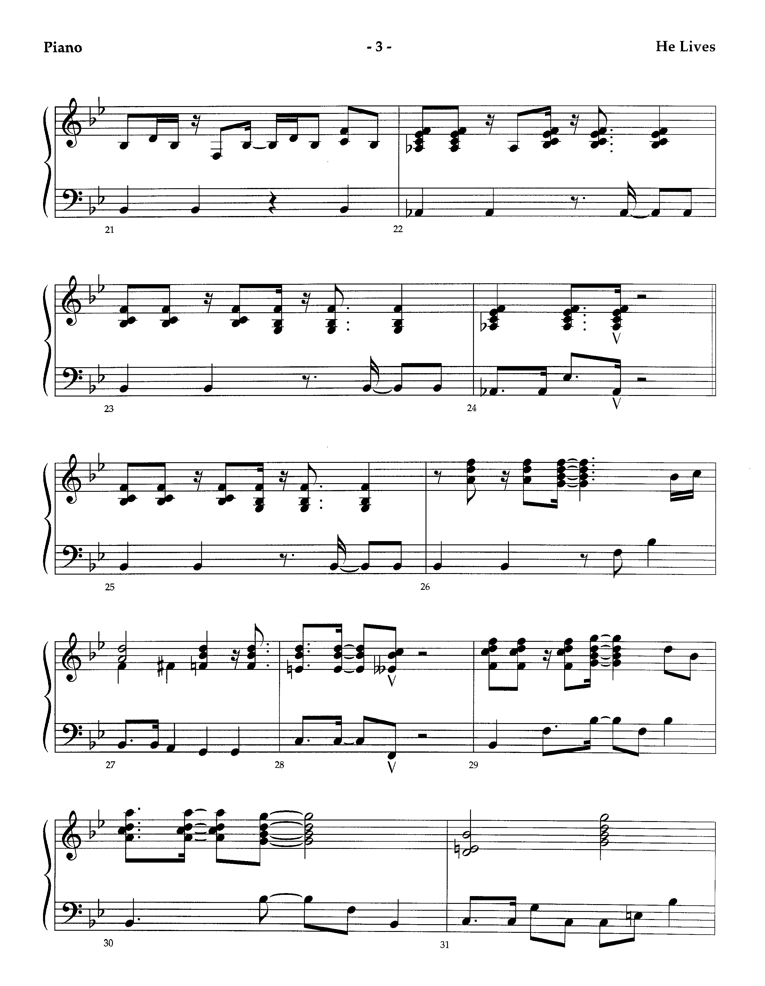 He Lives (Instrumental) Piano Sheet (Lifeway Worship / Arr. Richard Kingsmore)