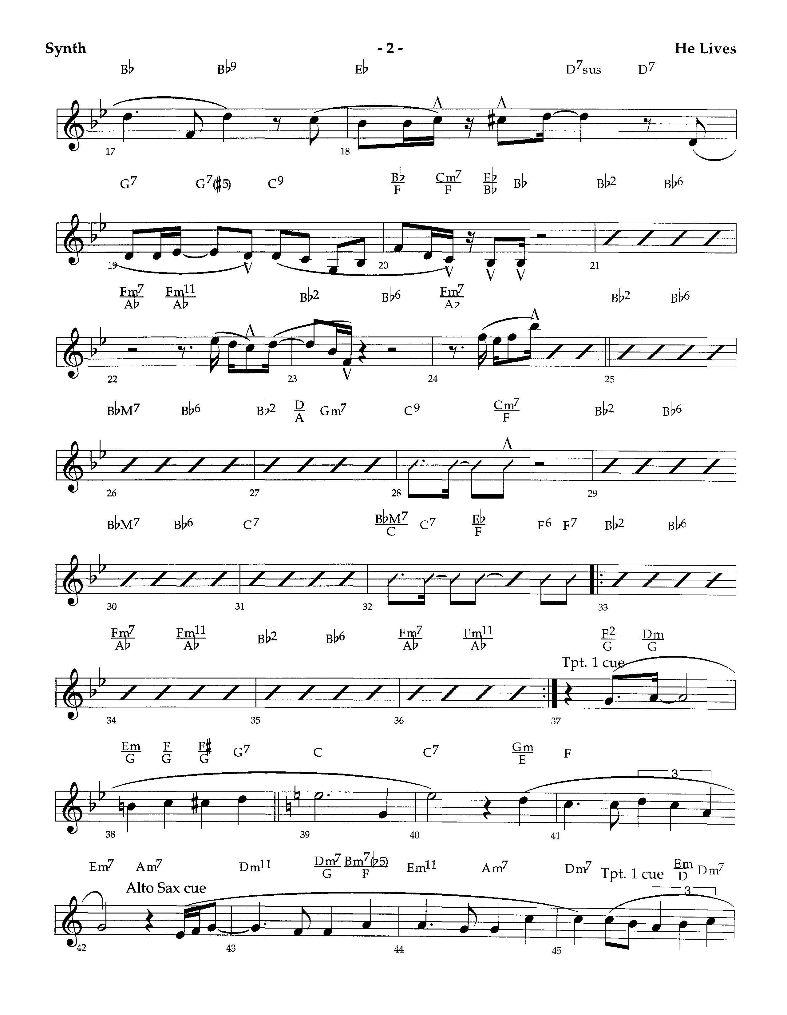 He Lives (Instrumental) Synth (Lifeway Worship / Arr. Richard Kingsmore)