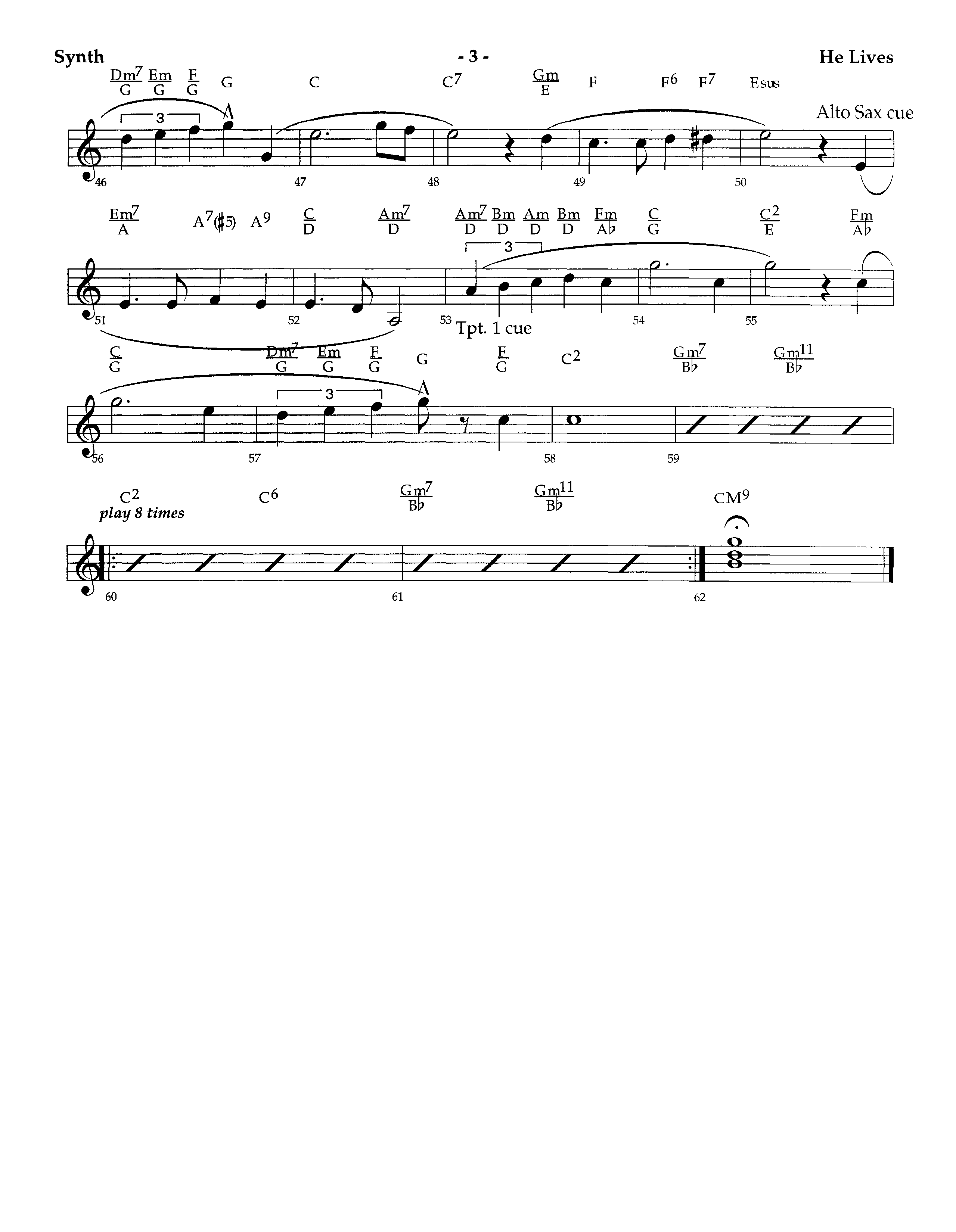 He Lives (Instrumental) Synth (Lifeway Worship / Arr. Richard Kingsmore)