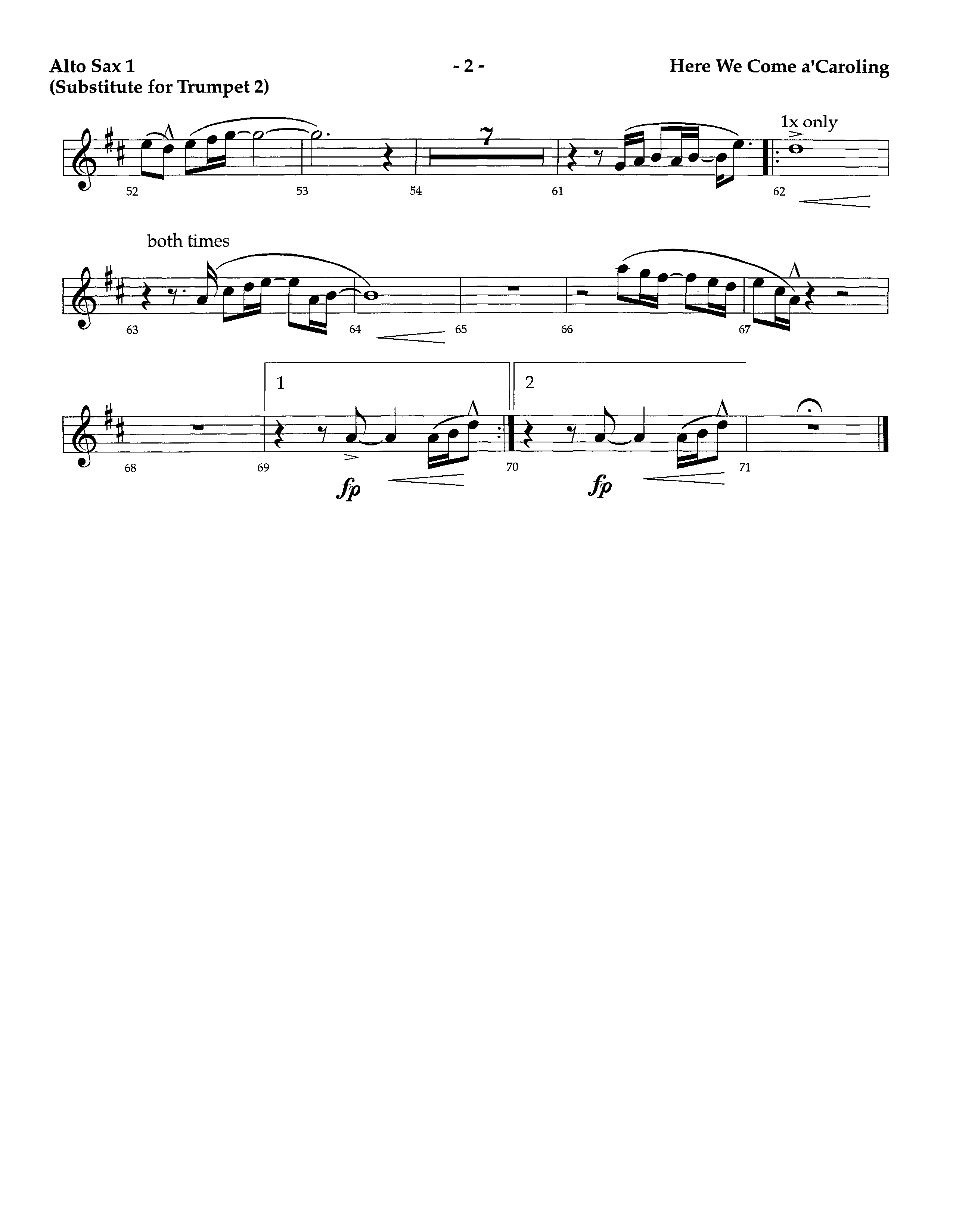 Here We Come A'Caroling (Instrumental) Alto Sax (Lifeway Worship / Arr. Richard Kingsmore)