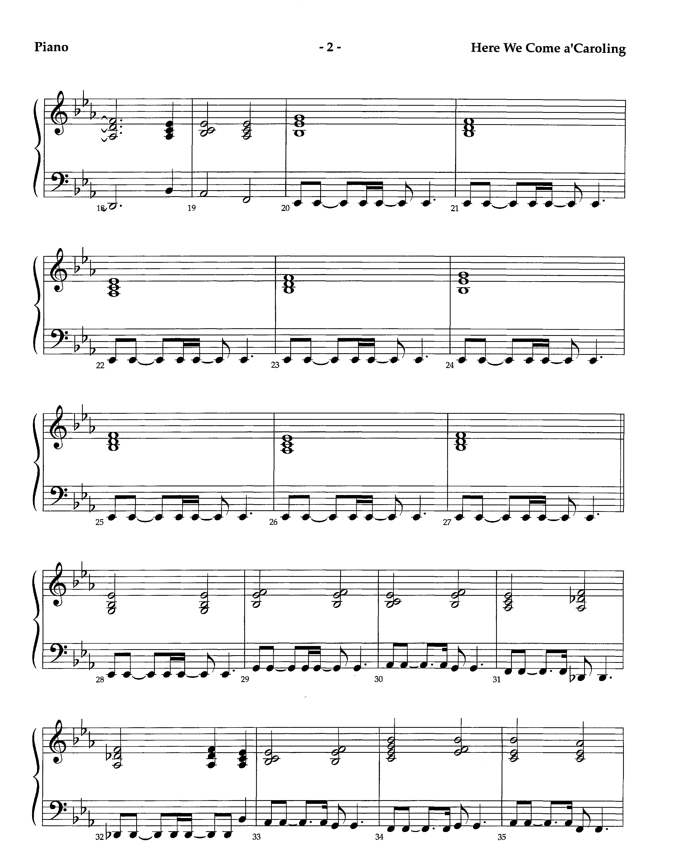 Here We Come A'Caroling (Instrumental) Piano Sheet (Lifeway Worship / Arr. Richard Kingsmore)