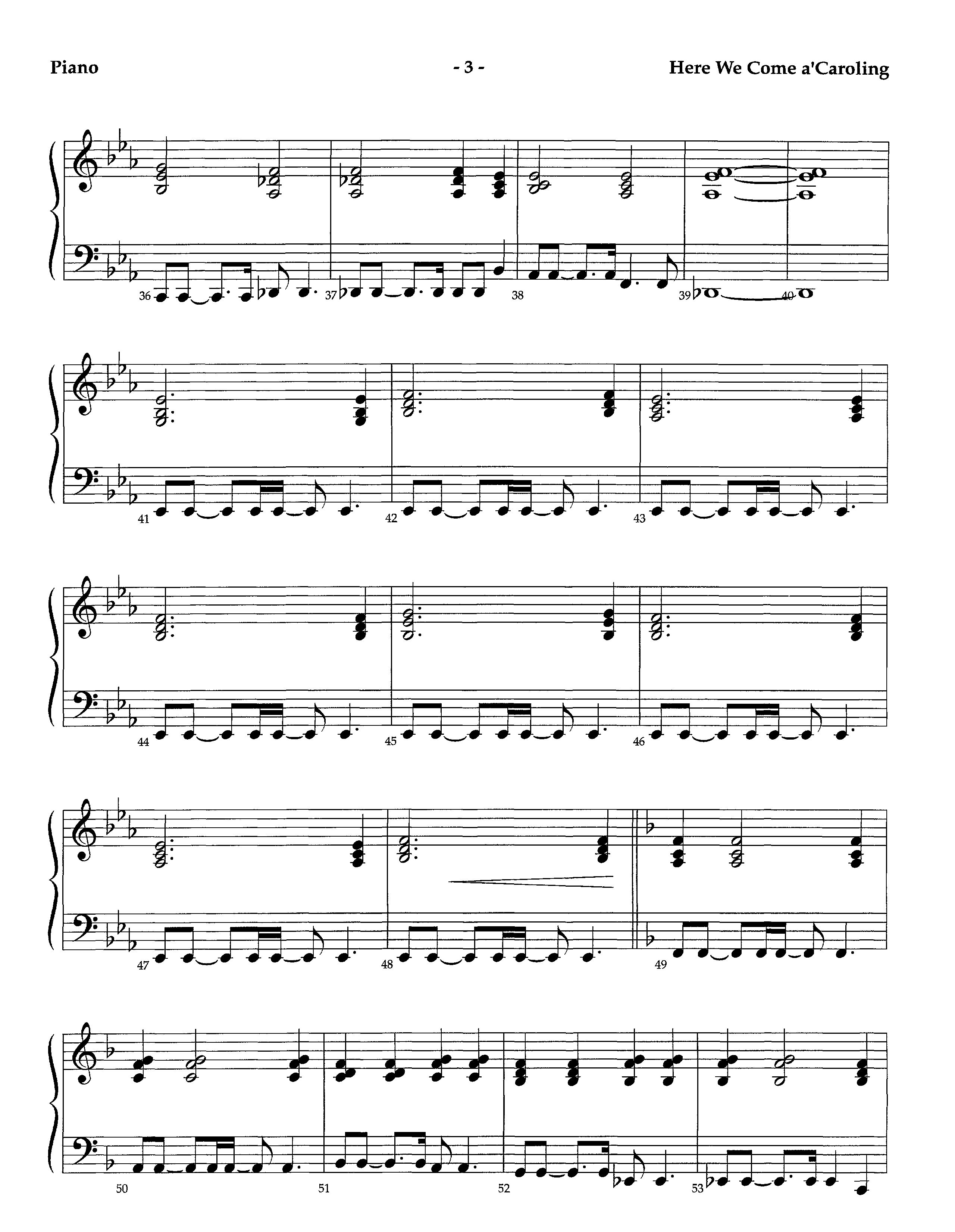 Here We Come A'Caroling (Instrumental) Piano Sheet (Lifeway Worship / Arr. Richard Kingsmore)