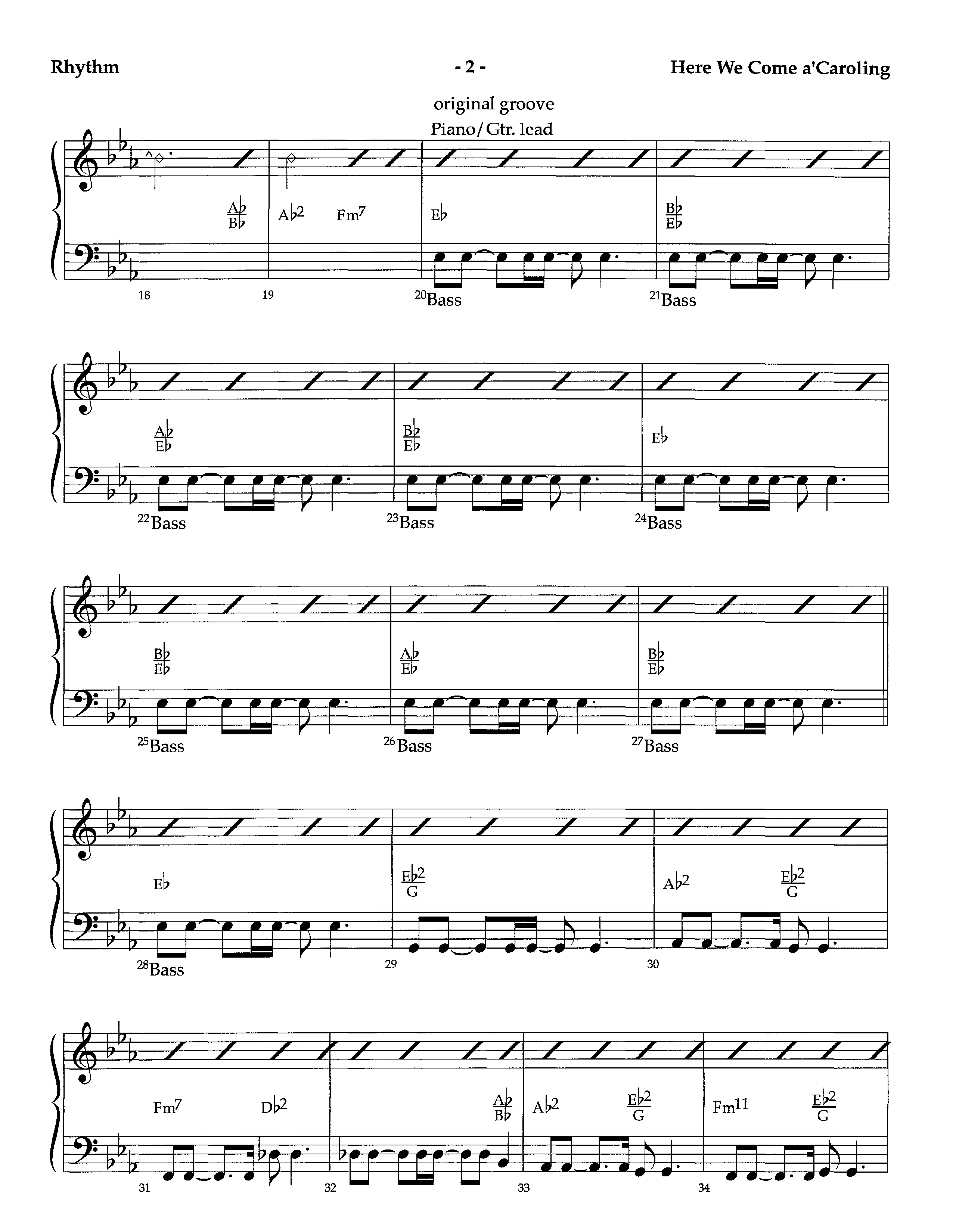 Here We Come A'Caroling (Instrumental) Rhythm Chart (Lifeway Worship / Arr. Richard Kingsmore)
