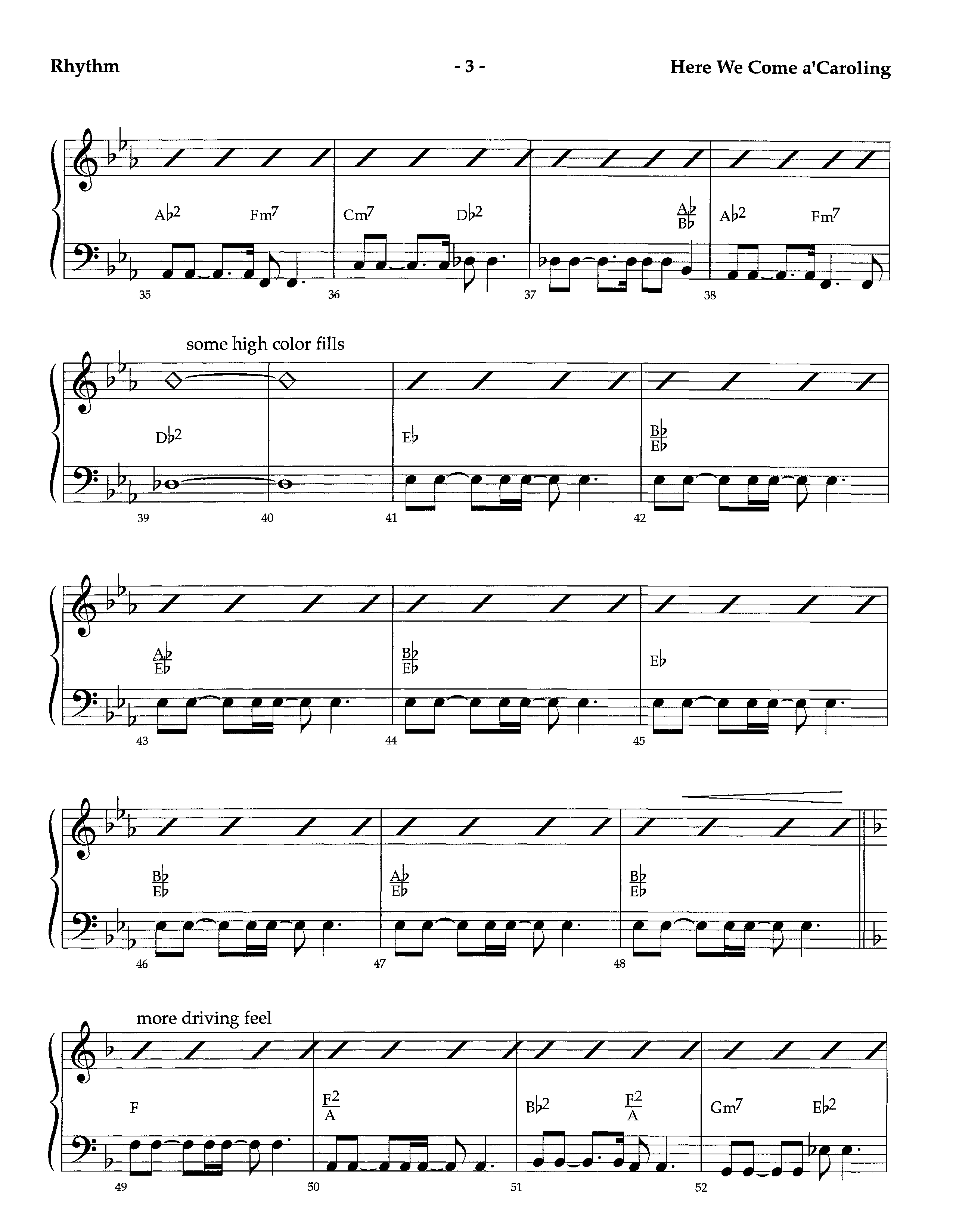 Here We Come A'Caroling (Instrumental) Rhythm Chart (Lifeway Worship / Arr. Richard Kingsmore)