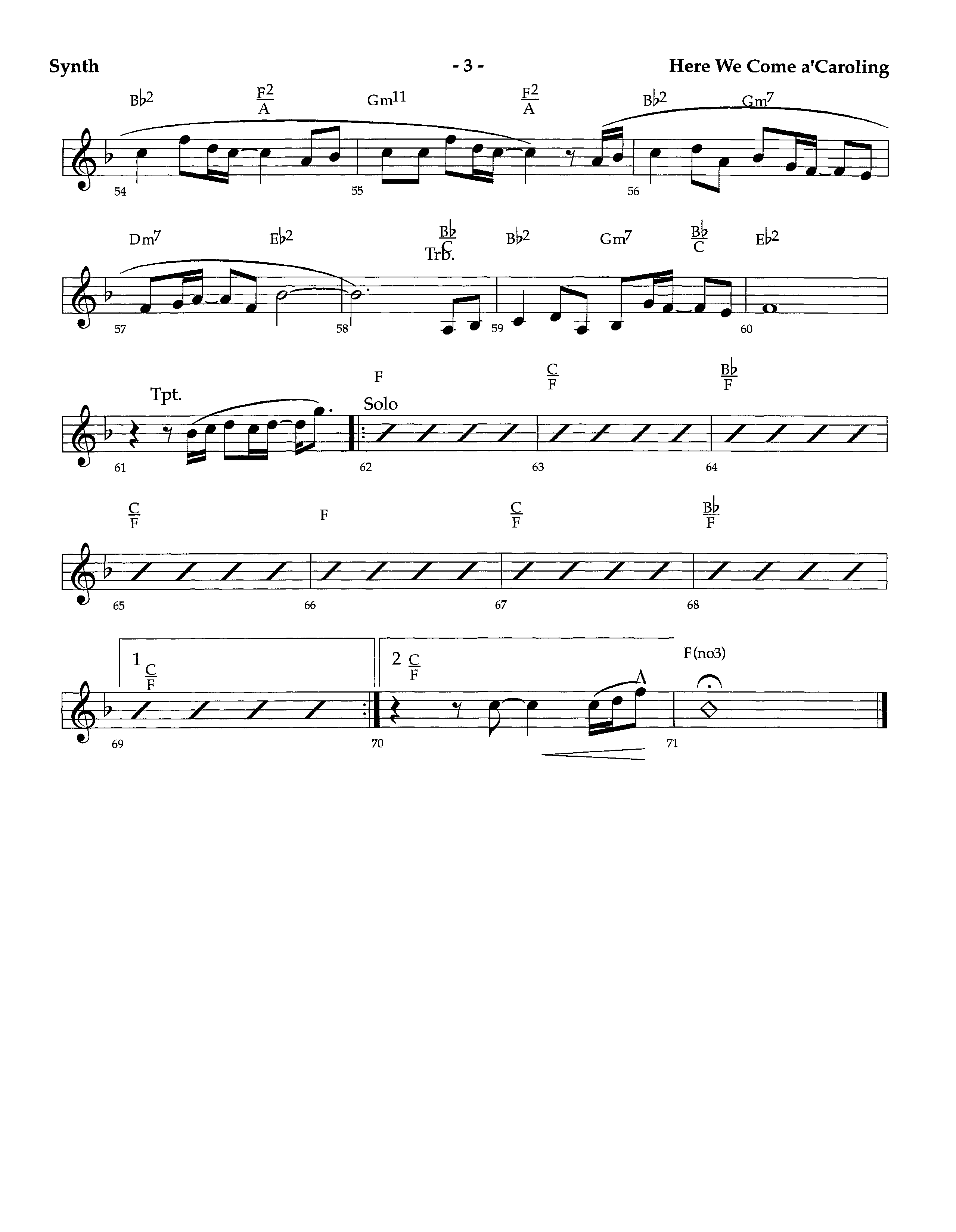 Here We Come A'Caroling (Instrumental) Synth (Lifeway Worship / Arr. Richard Kingsmore)