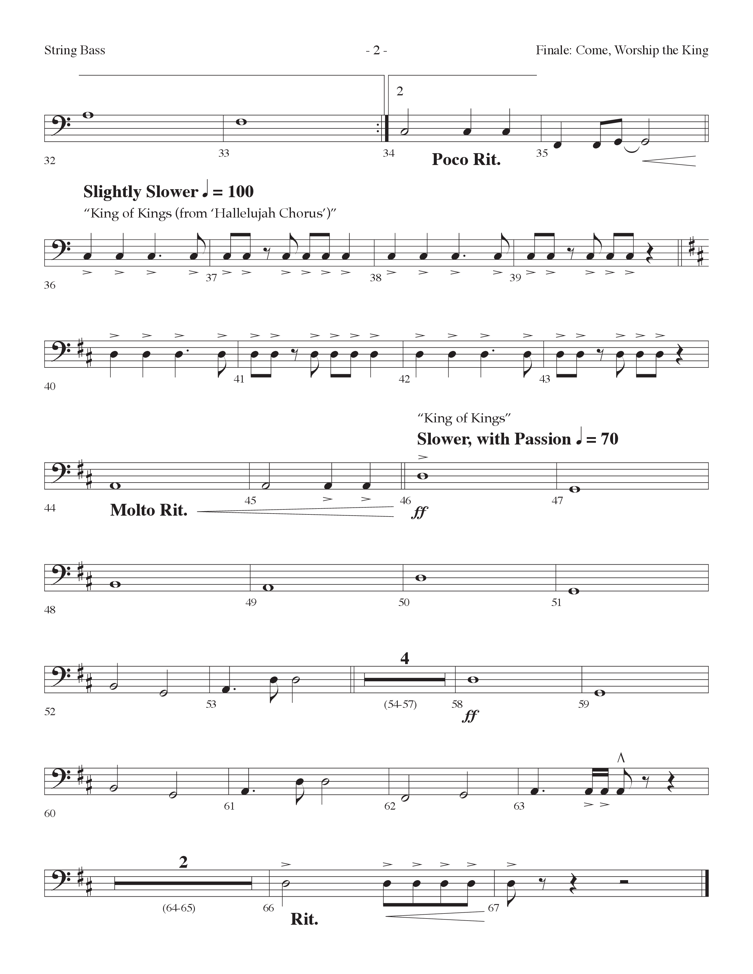 Finale: Come Worship The King (Choral Anthem SATB) String Bass (Lifeway Choral / Arr. Dennis Allen)