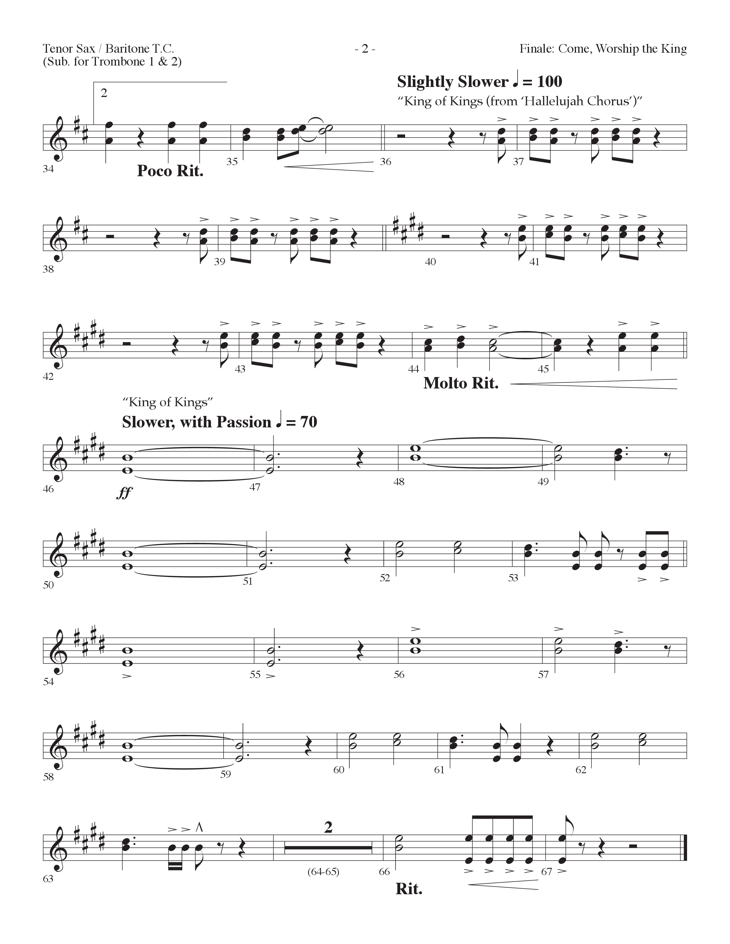 Finale: Come Worship The King (Choral Anthem SATB) Tenor Sax/Baritone T.C. (Lifeway Choral / Arr. Dennis Allen)